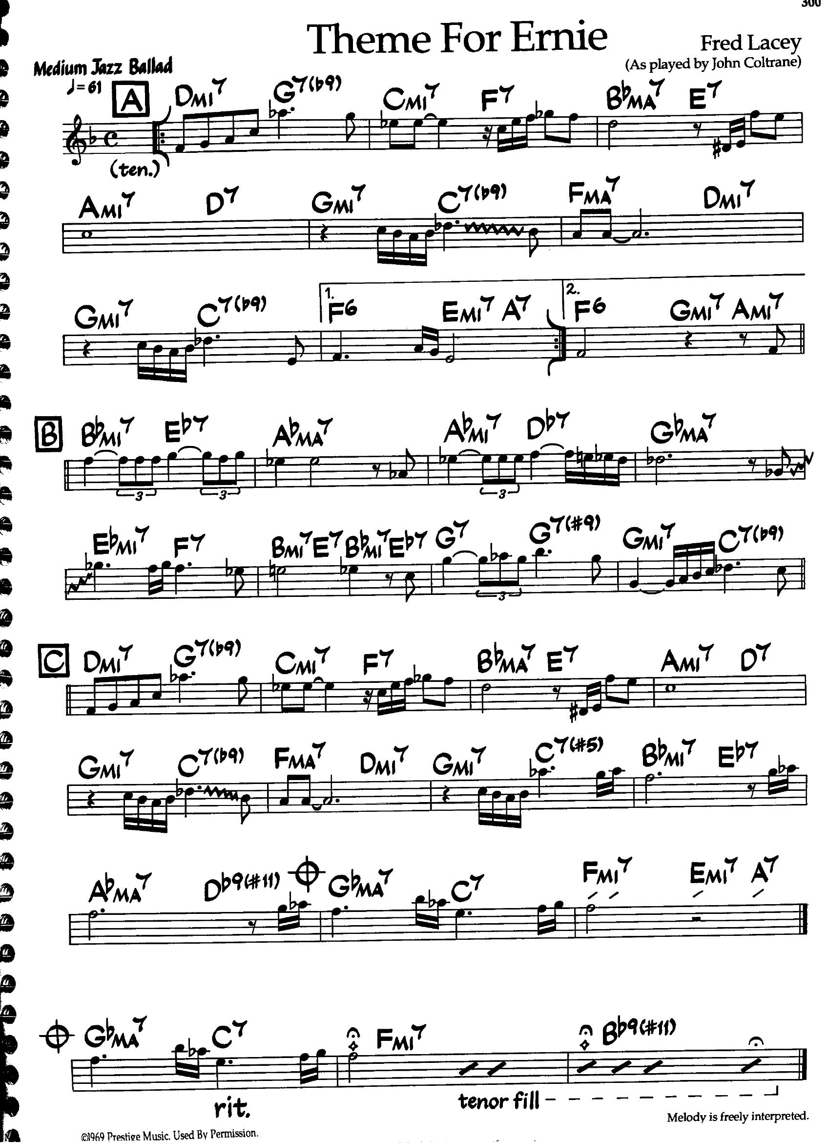 Theme For Ernie — John Coltrane Theme For Ernie — John Coltrane