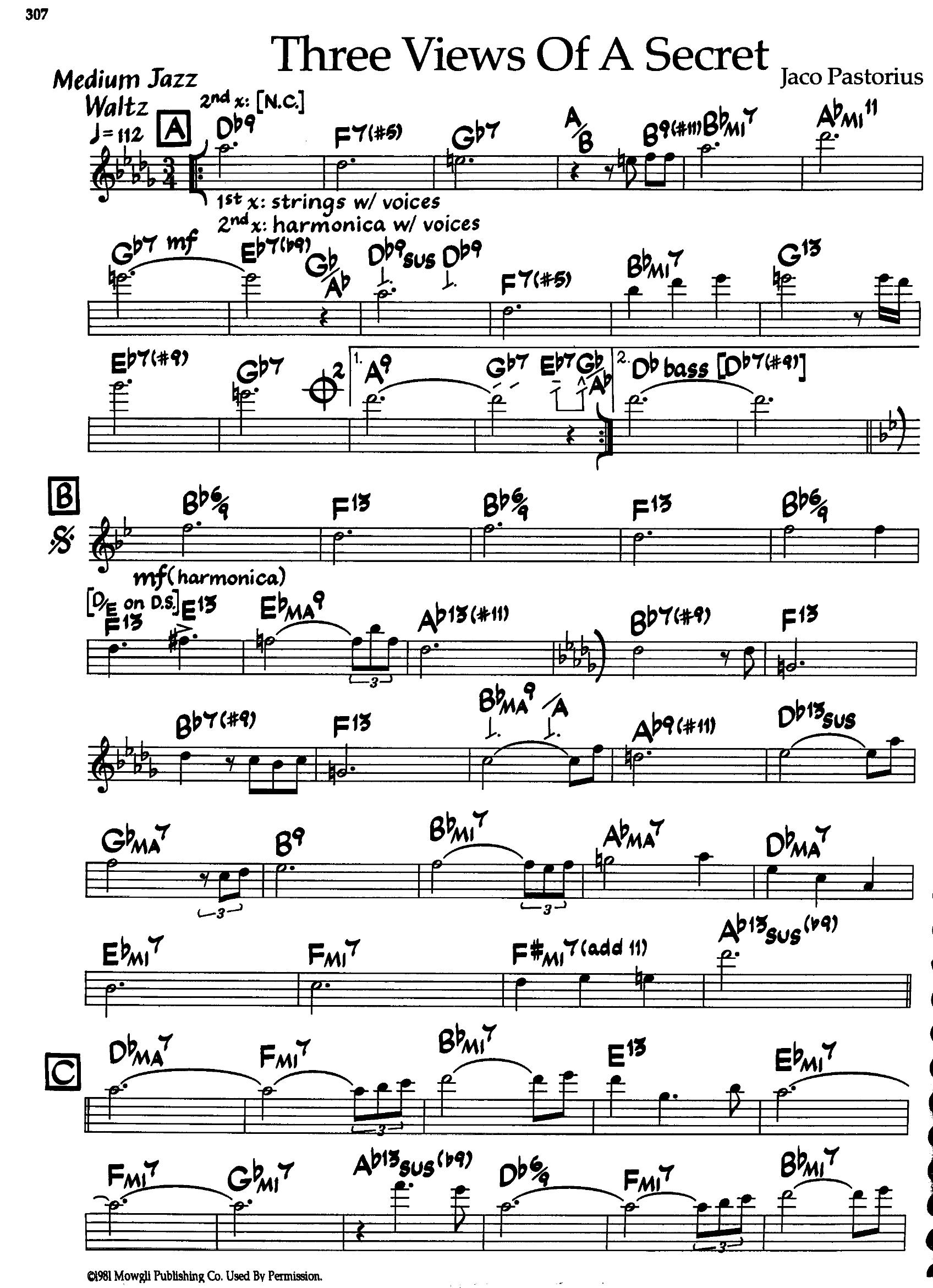 Three Views Of A Secret — Jaco Pastorius Three Views Of A Secret — Jaco Pastorius