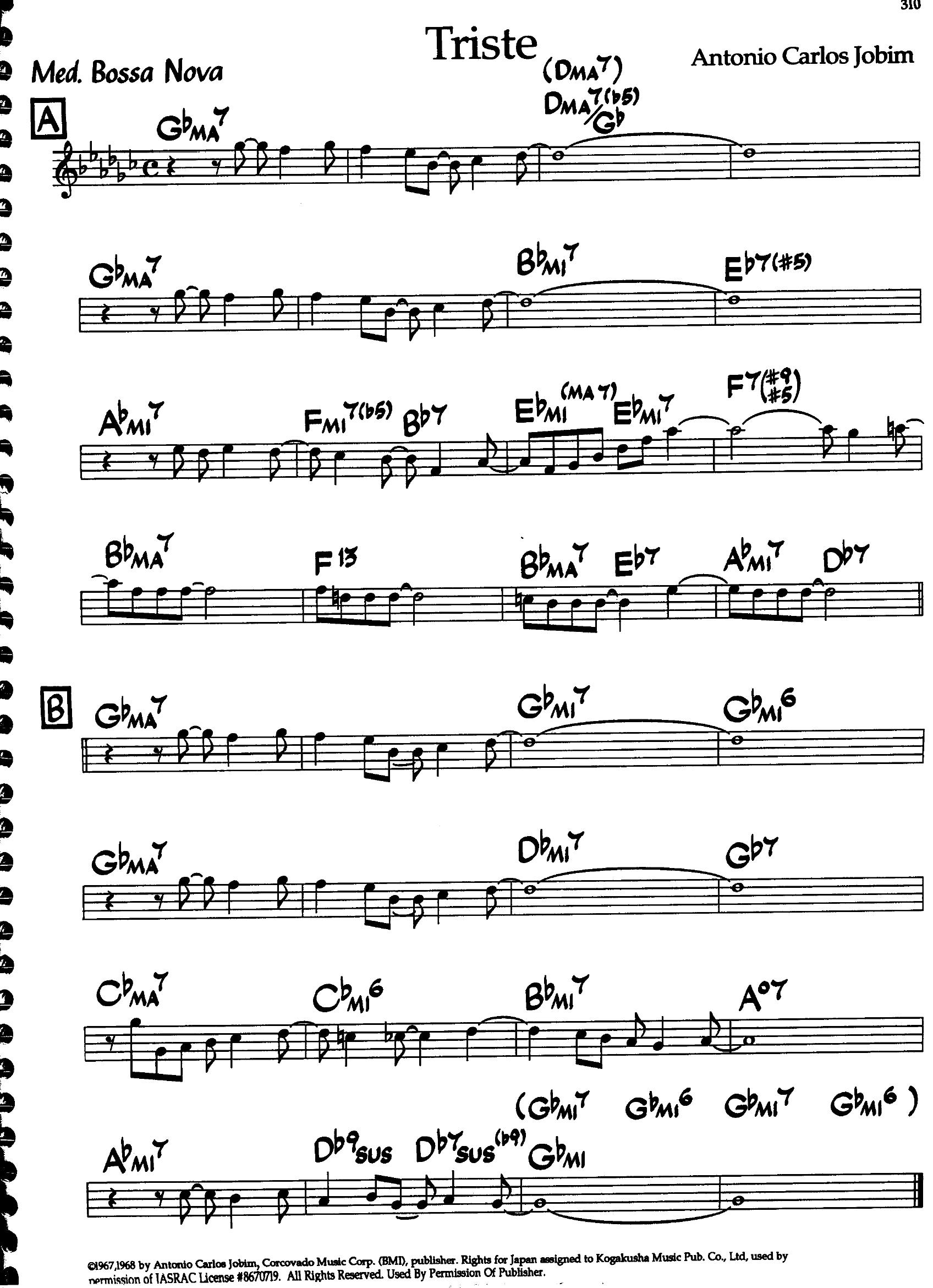 Triste — Antonio Carlos Jobim Triste — Antonio Carlos Jobim