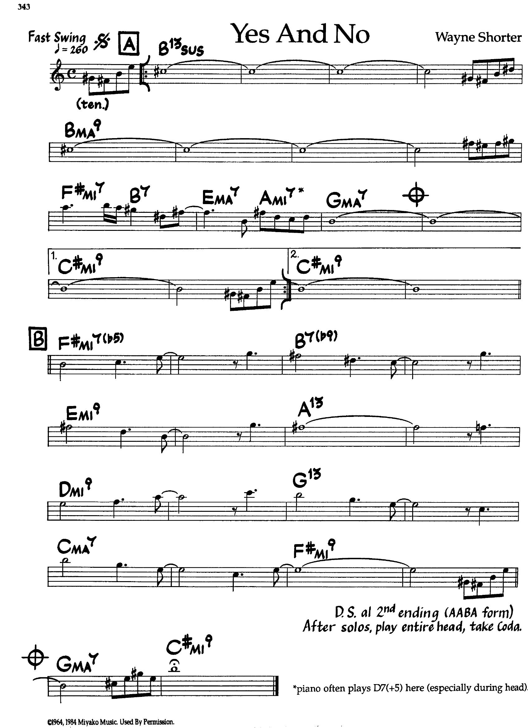 Yes And No — Wayne Shorter Yes And No — Wayne Shorter