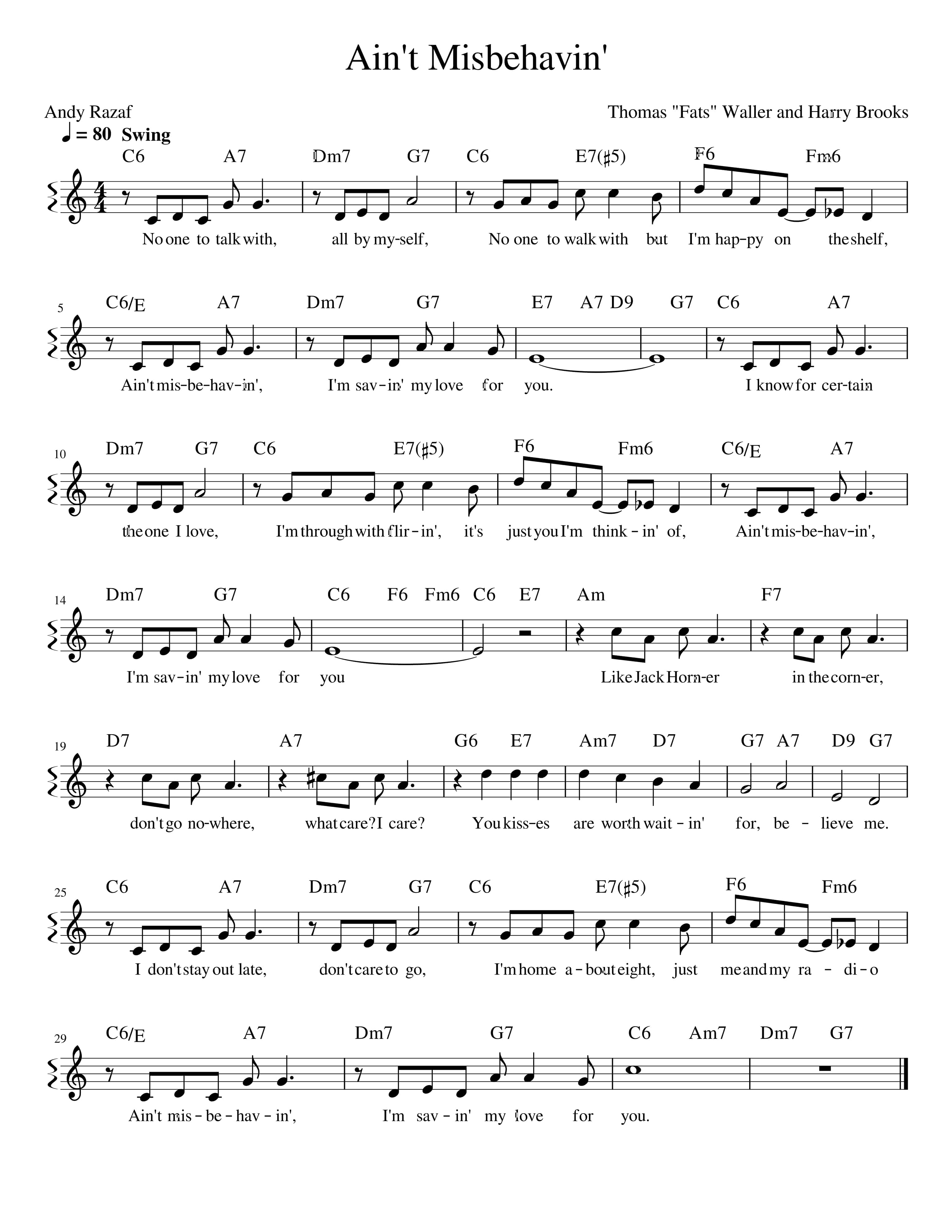 Ain't Misbehavin' Ain't Misbehavin'