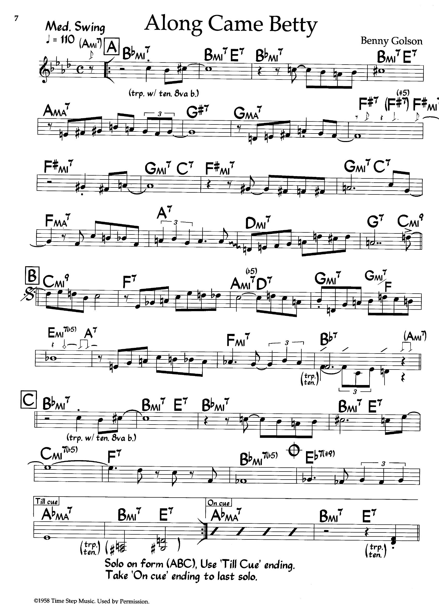 Along Came Betty — Benny Golson Along Came Betty — Benny Golson