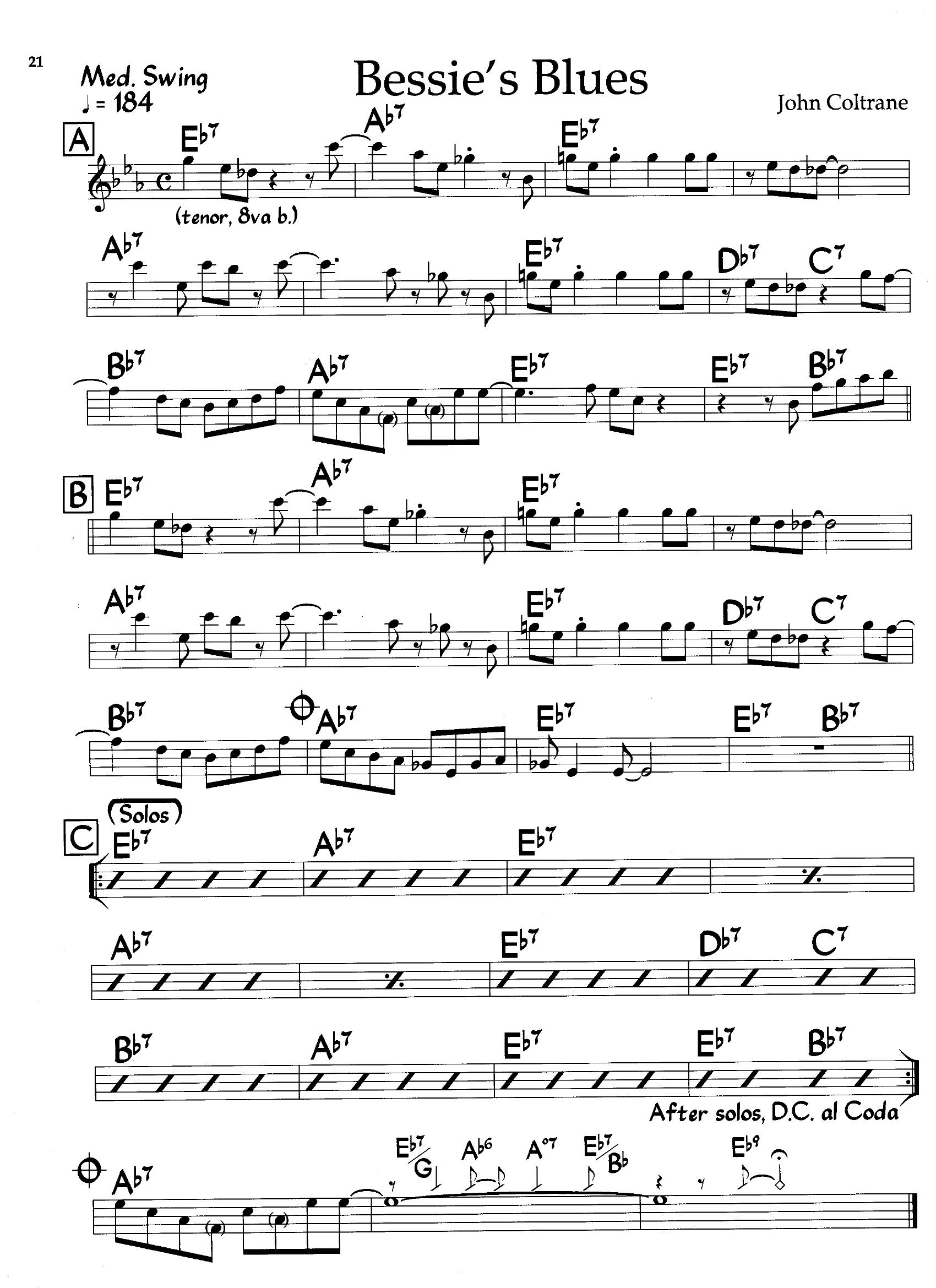 Bessie's Blues — John Coltrane Bessie's Blues — John Coltrane