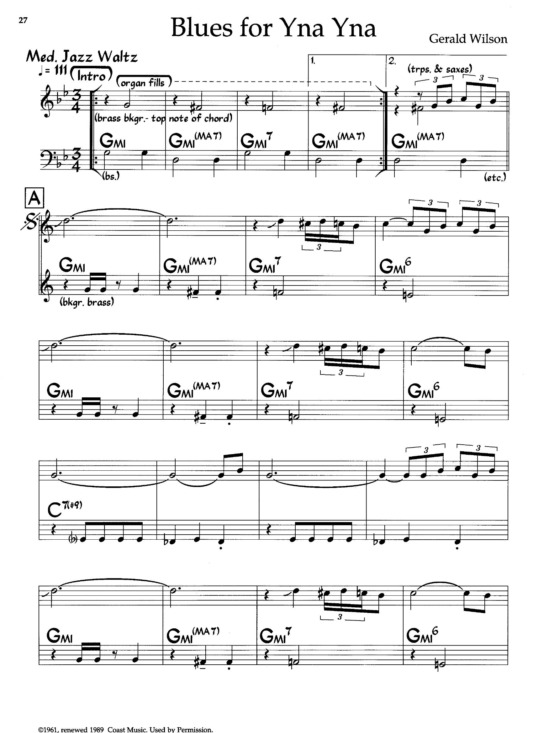 Blues For Yna Yna — Gerald Wilson Blues For Yna Yna — Gerald Wilson