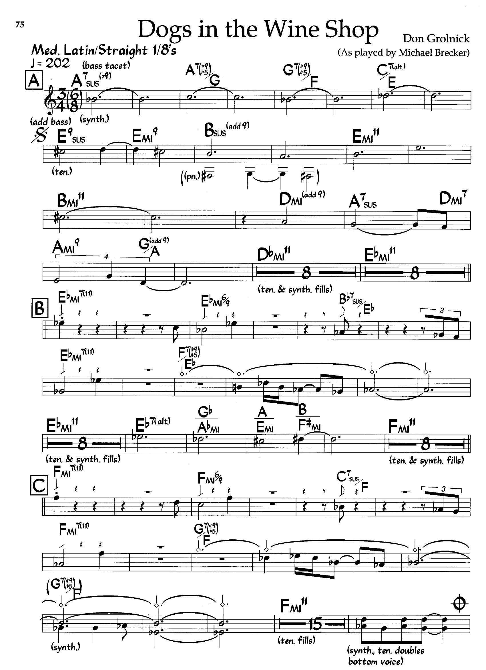 Dogs In The Wine Shop — Michael Brecker Dogs In The Wine Shop — Michael Brecker