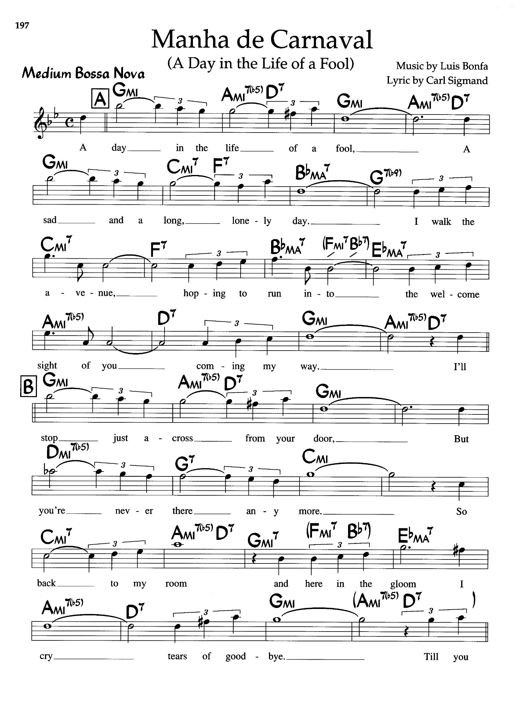 Manha De Carneval — Luis Bonfa Manha De Carneval — Luis Bonfa
