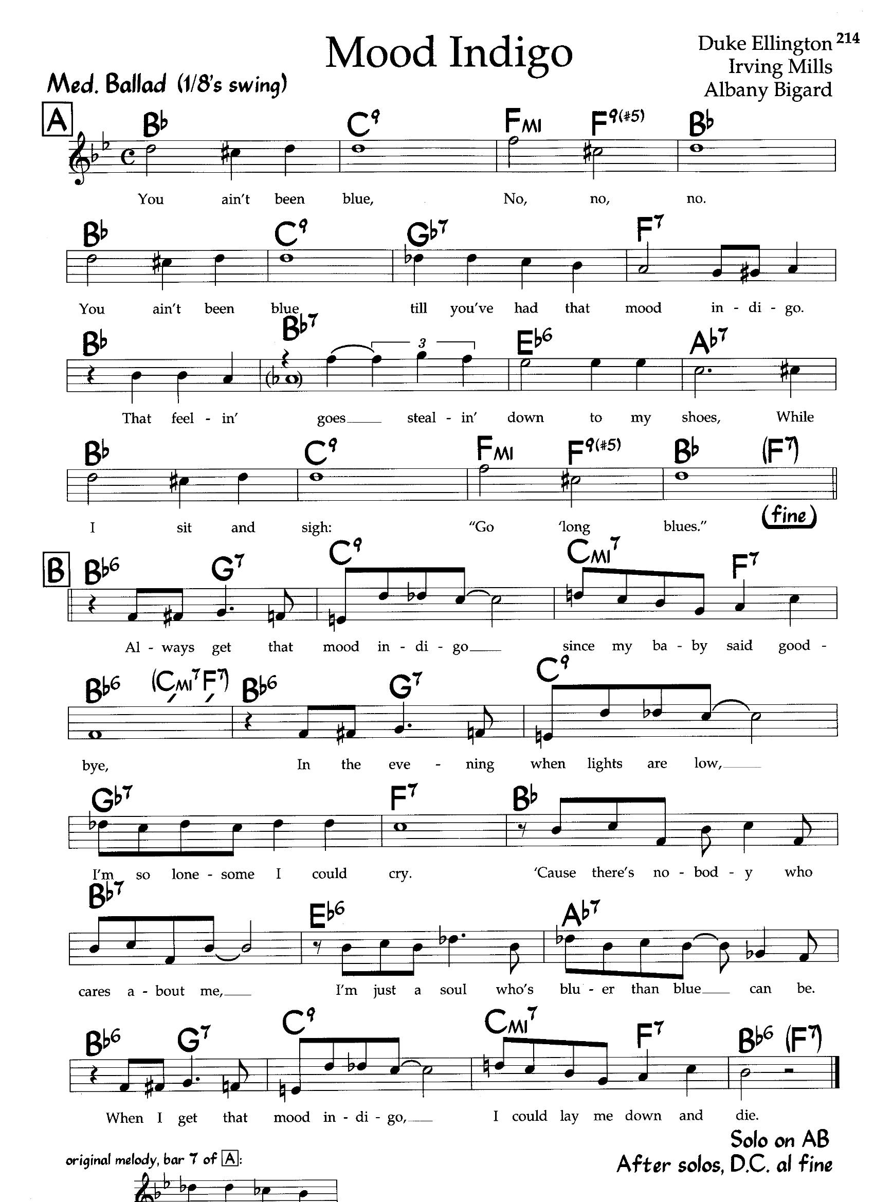 Mood Indigo — Duke Ellington Mood Indigo — Duke Ellington