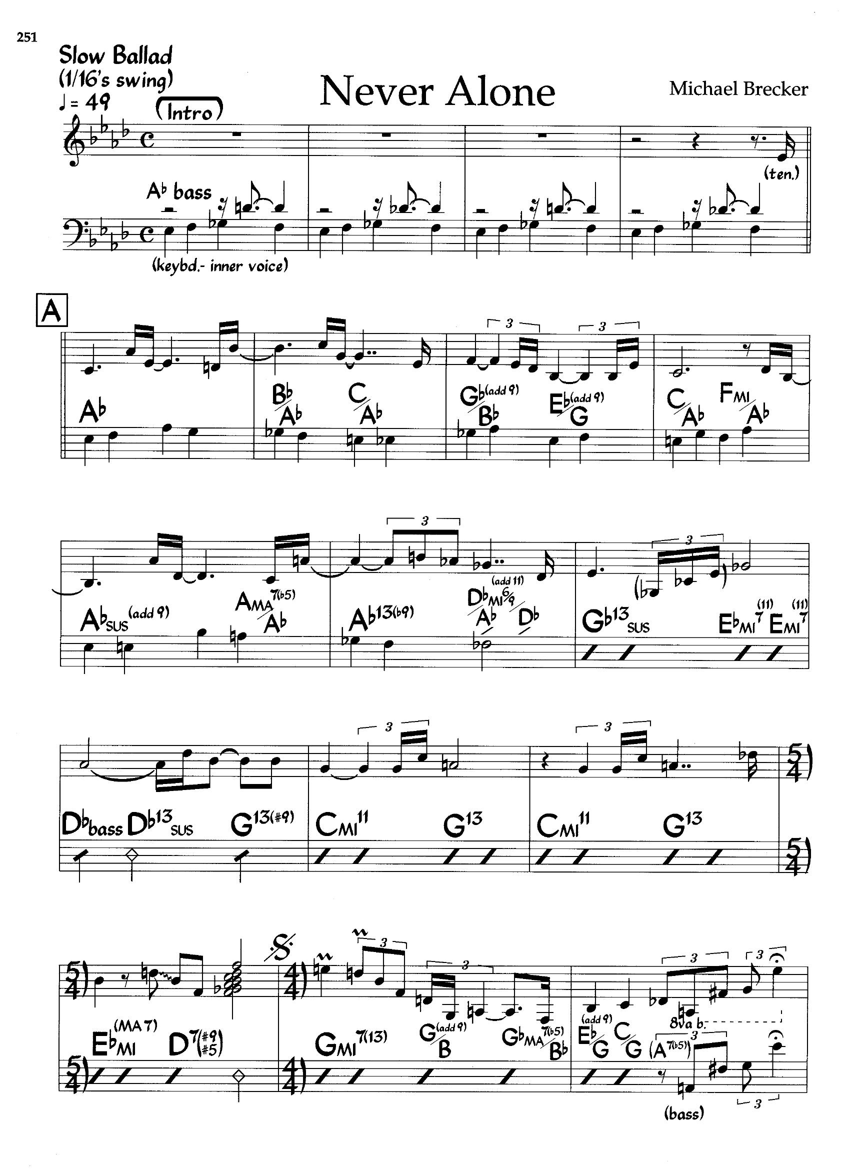 Never Alone — Michael Brecker Never Alone — Michael Brecker