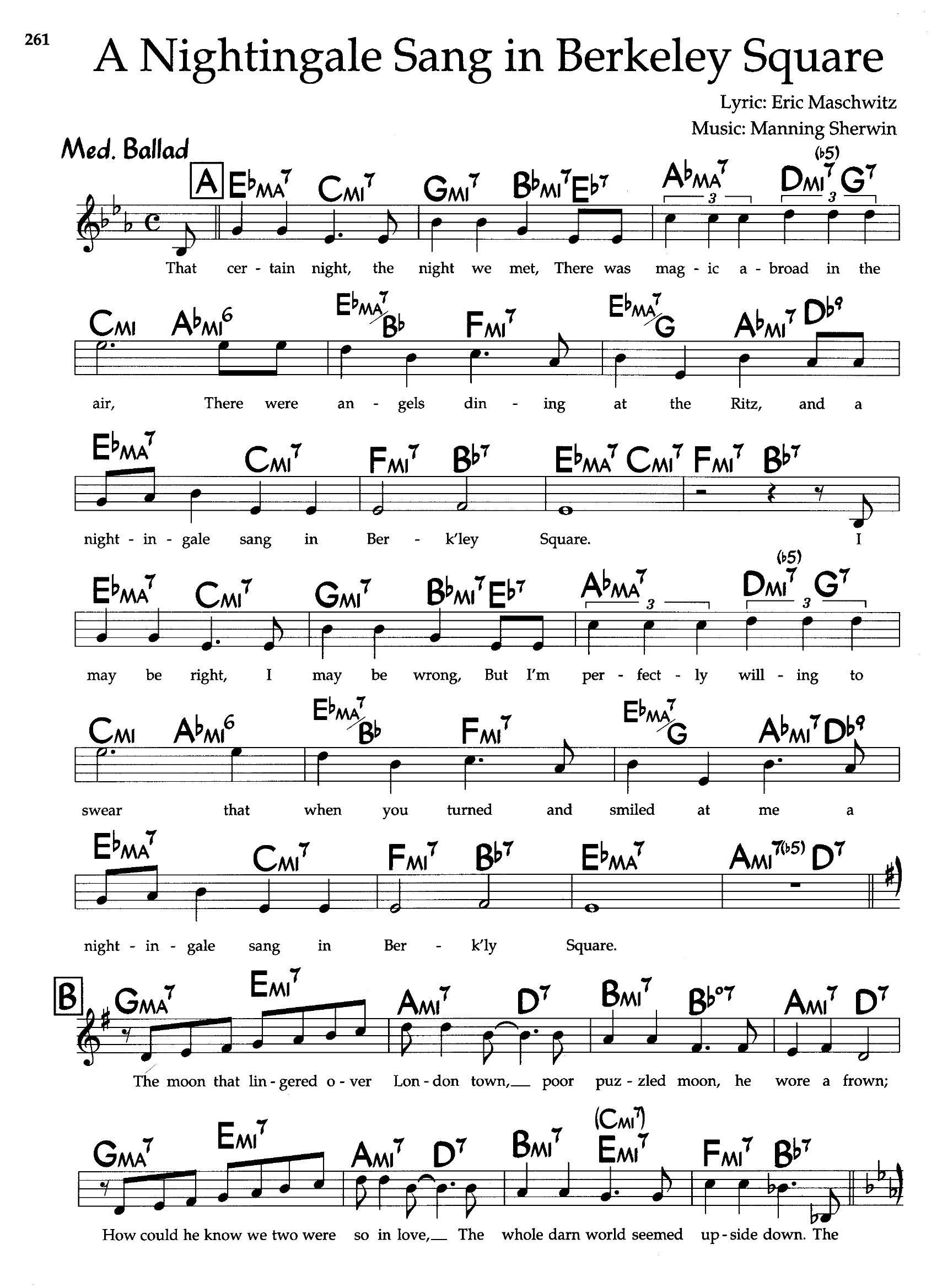 A Nightingale Sang In Berkeley Square A Nightingale Sang In Berkeley Square