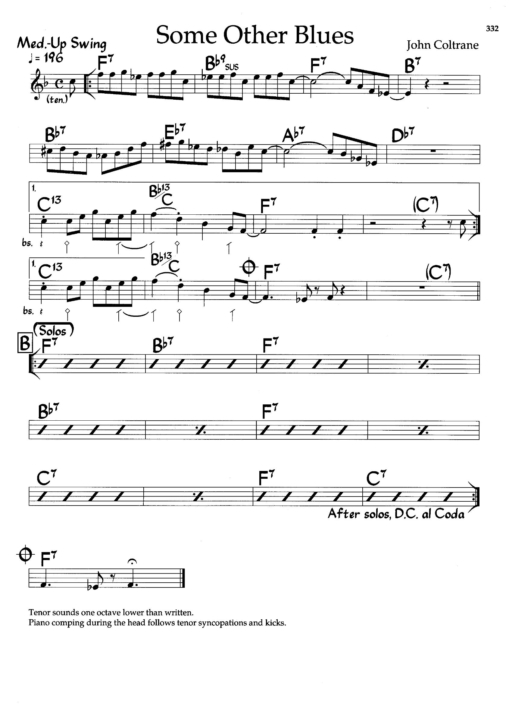 Some Other Blues — John Coltrane Some Other Blues — John Coltrane