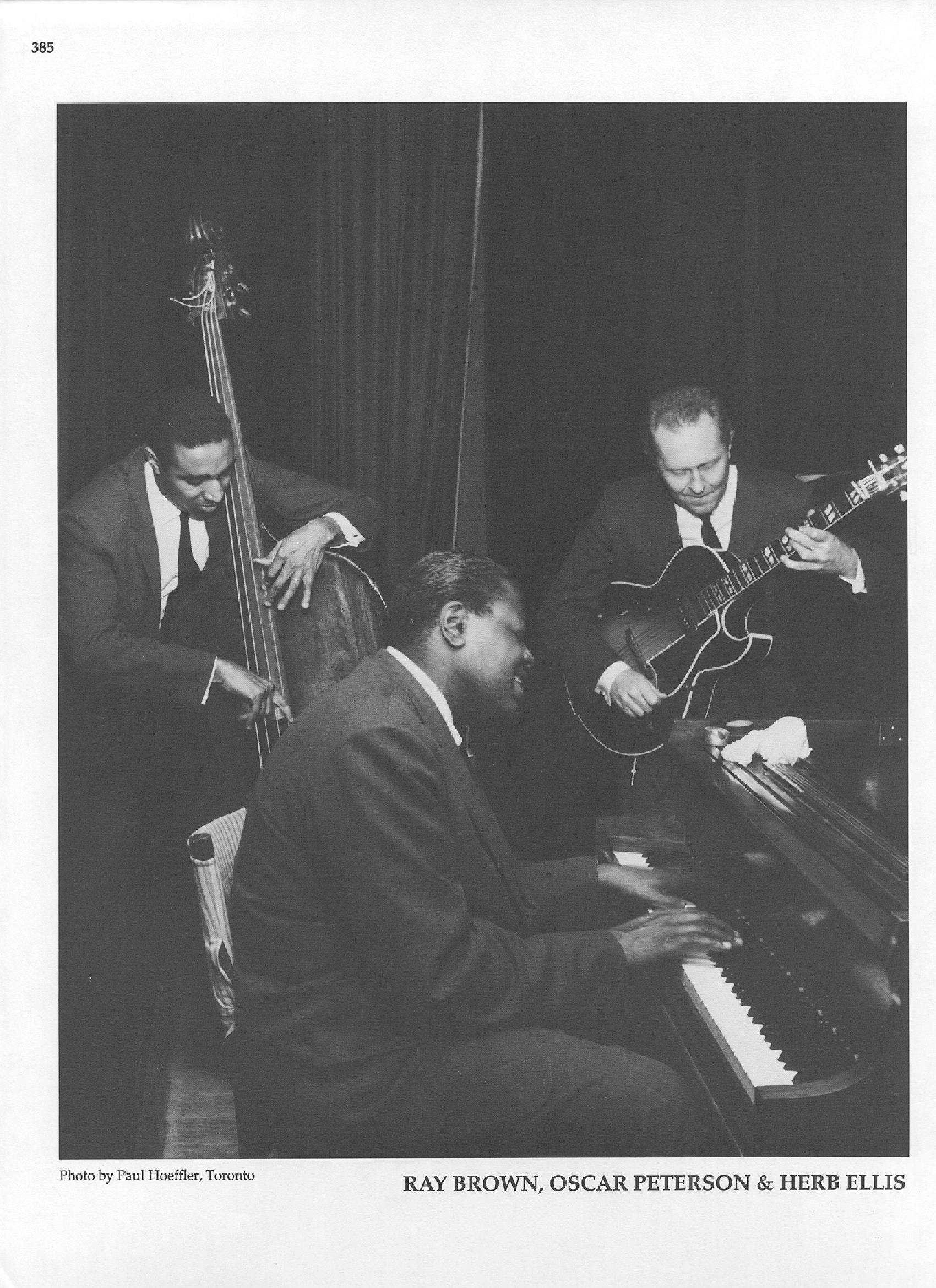 Photo of musicians — Ray Brown, Oscar Peterson & Herb Ellis Photo of musicians — Ray Brown, Oscar Peterson & Herb Ellis