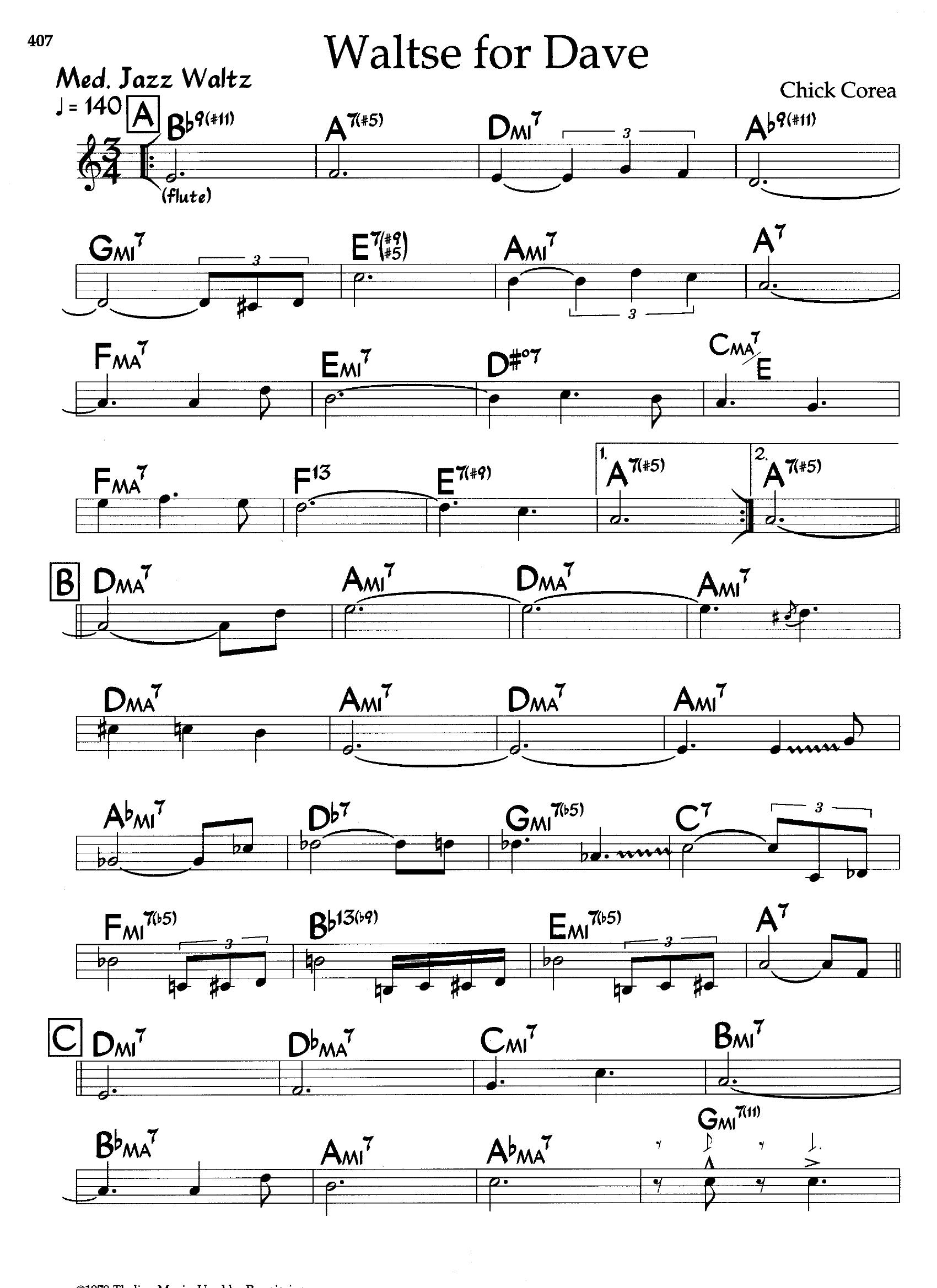 Waltse For Dave — Chick Corea Waltse For Dave — Chick Corea