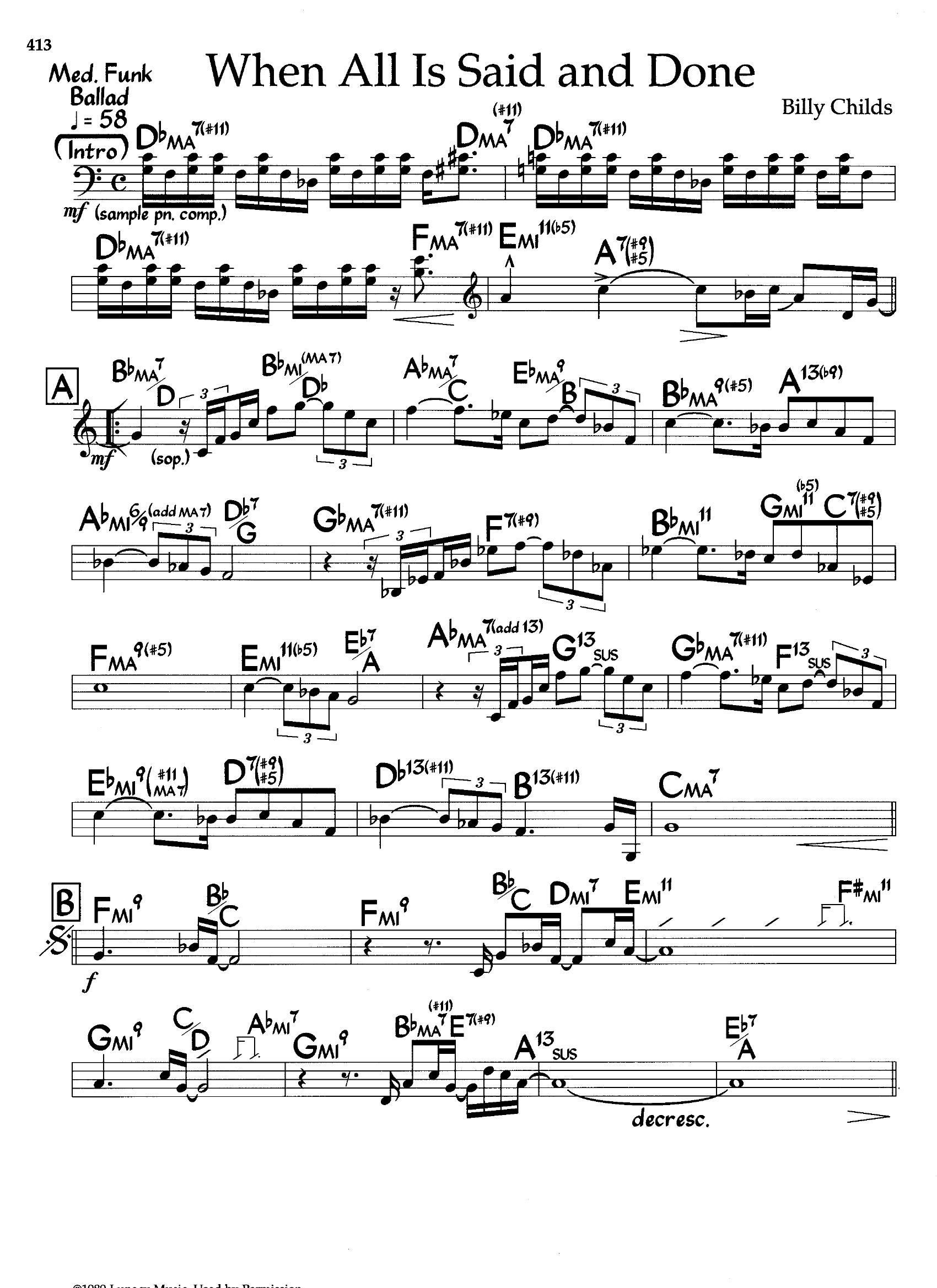 When All Is Said And Done — Billy Childs When All Is Said And Done — Billy Childs