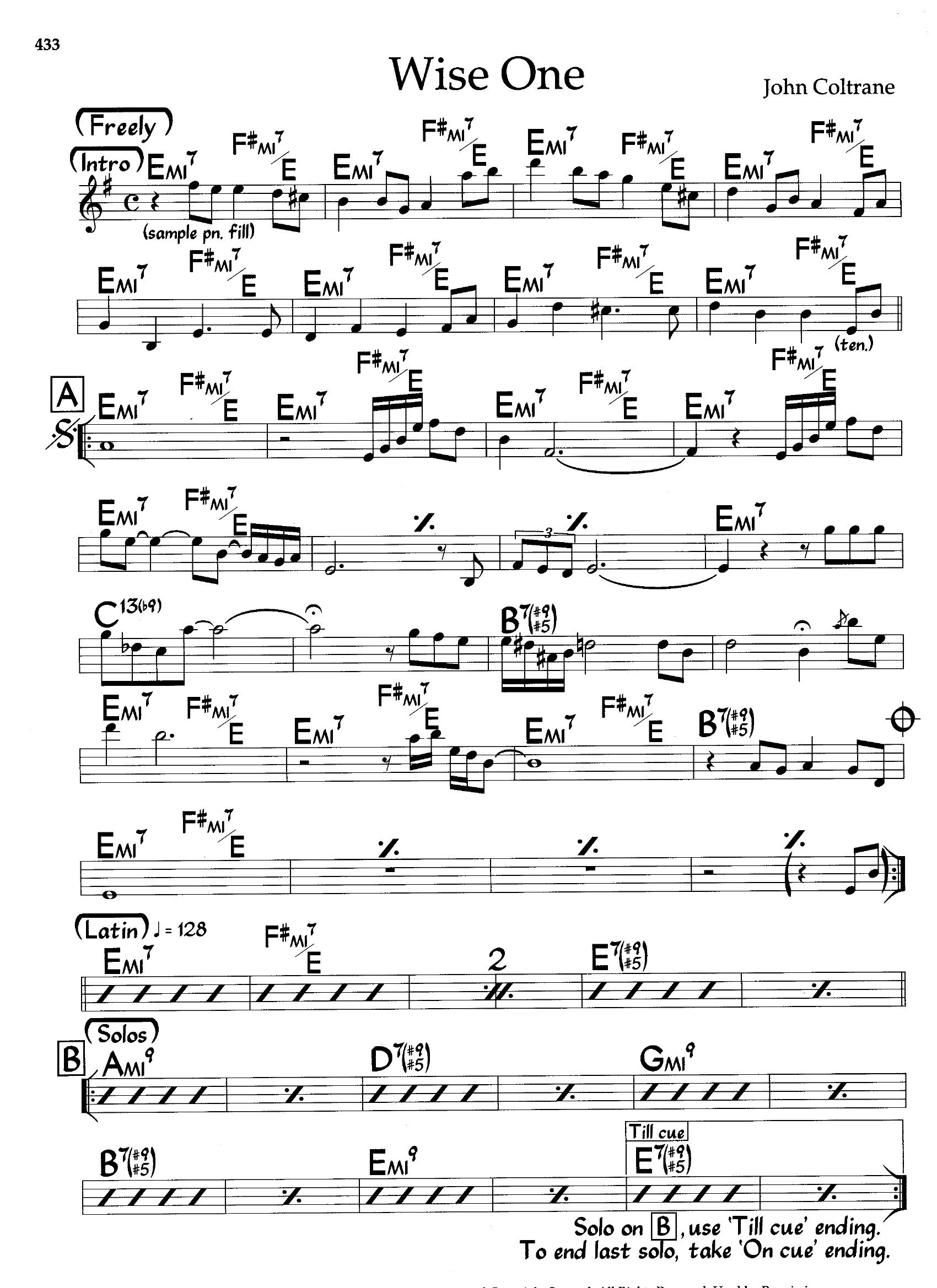 Wise One — John Coltrane Wise One — John Coltrane