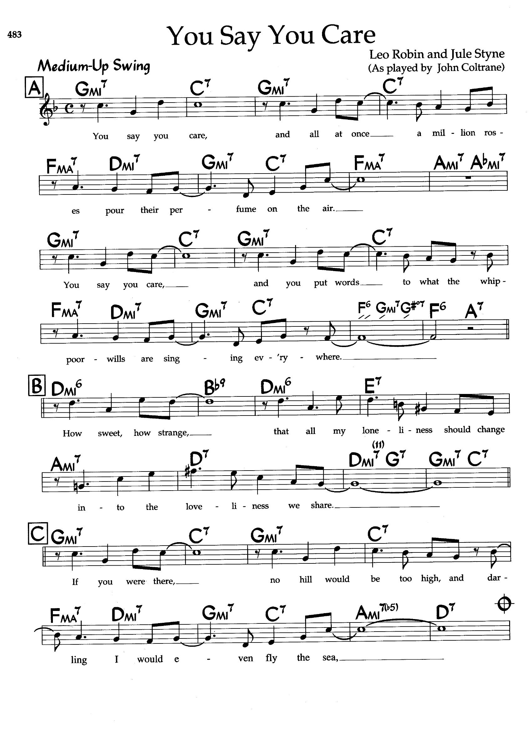You Say You Care — John Coltrane You Say You Care — John Coltrane