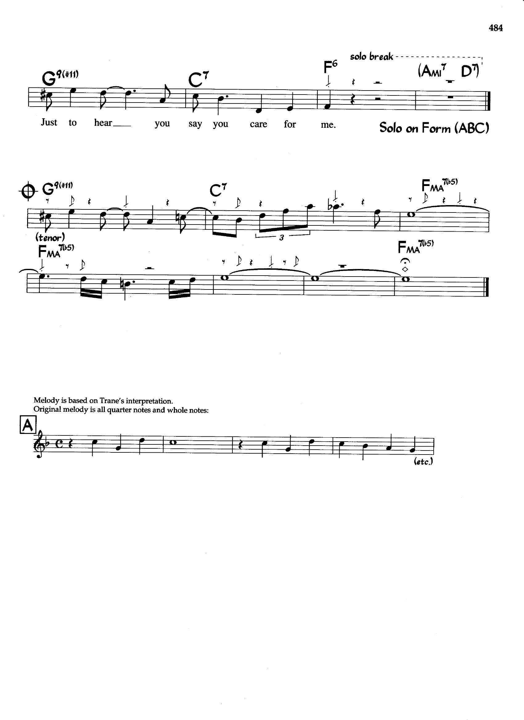 You Say You Care — John Coltrane You Say You Care — John Coltrane
