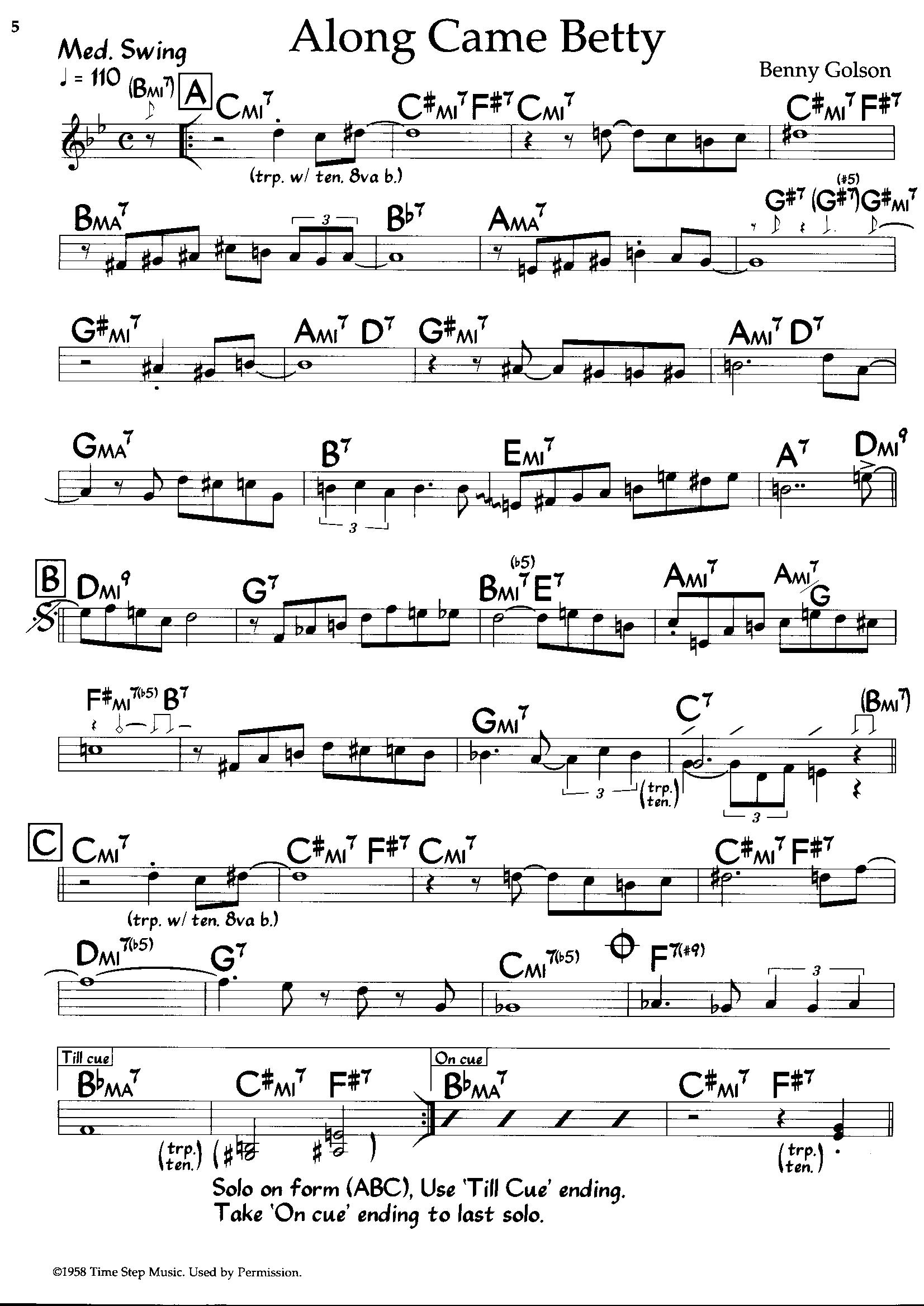 Along Came Betty — Benny Golson Along Came Betty — Benny Golson