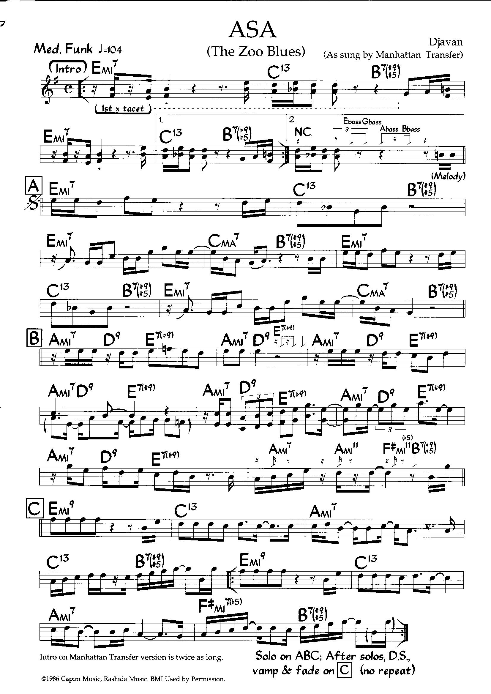 Asa — Manhattan Transfer / Dja Van Asa — Manhattan Transfer / Dja Van
