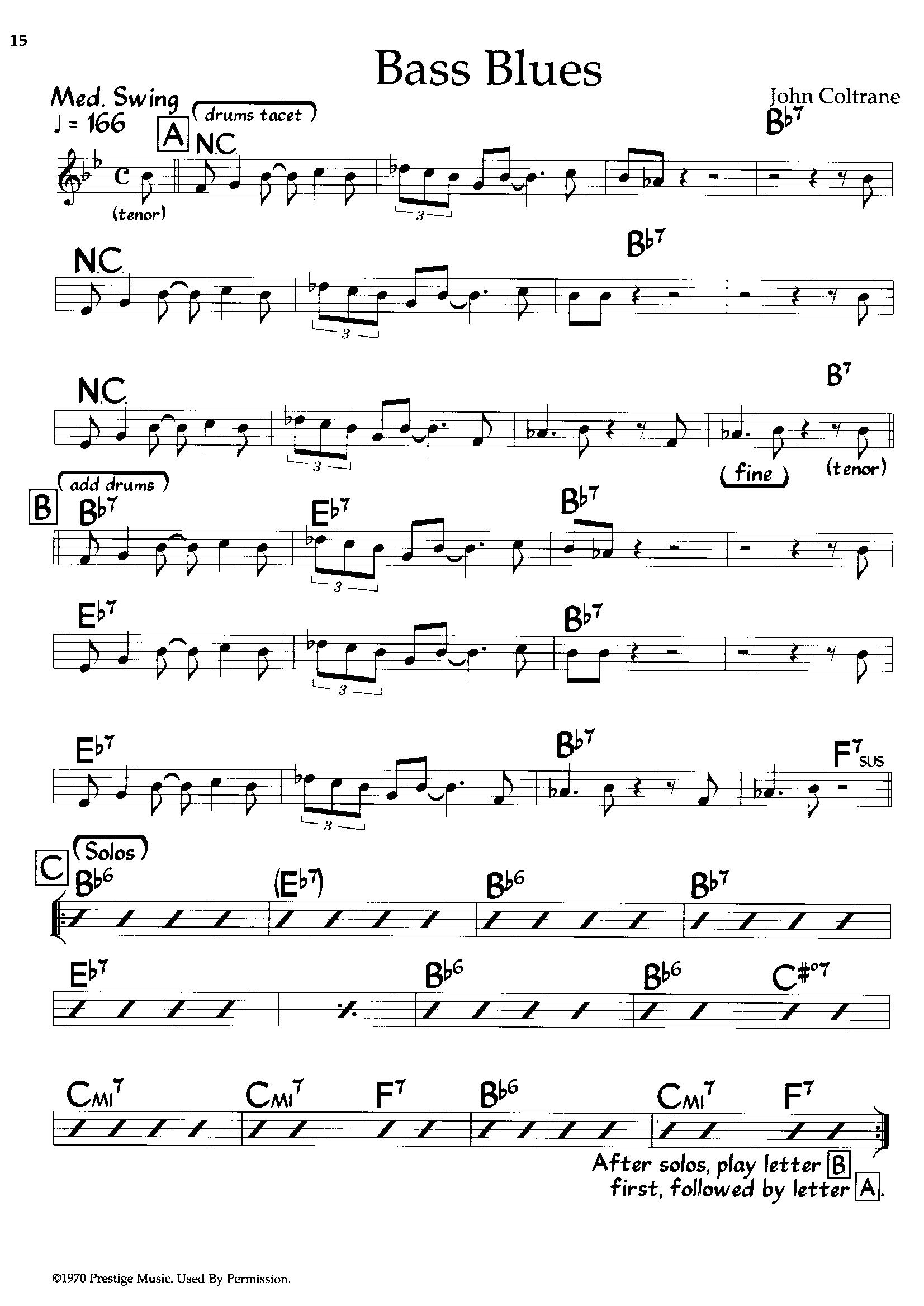 Bass Blues — John Coltrane Bass Blues — John Coltrane