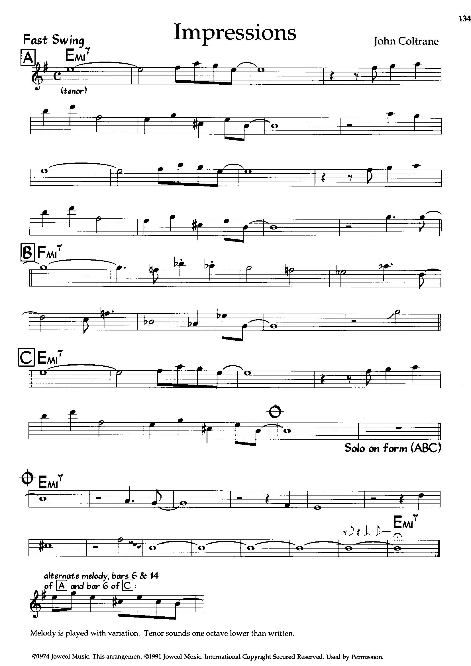 Impressions — John Coltrane Impressions — John Coltrane