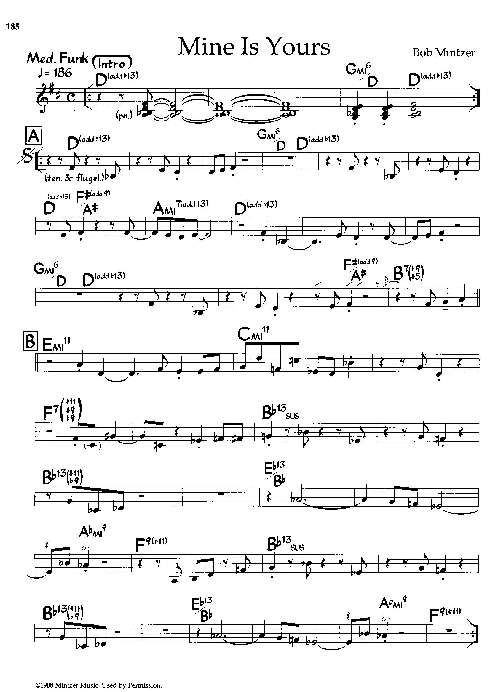 Mine Is Yours — Bob Mintzer Mine Is Yours — Bob Mintzer