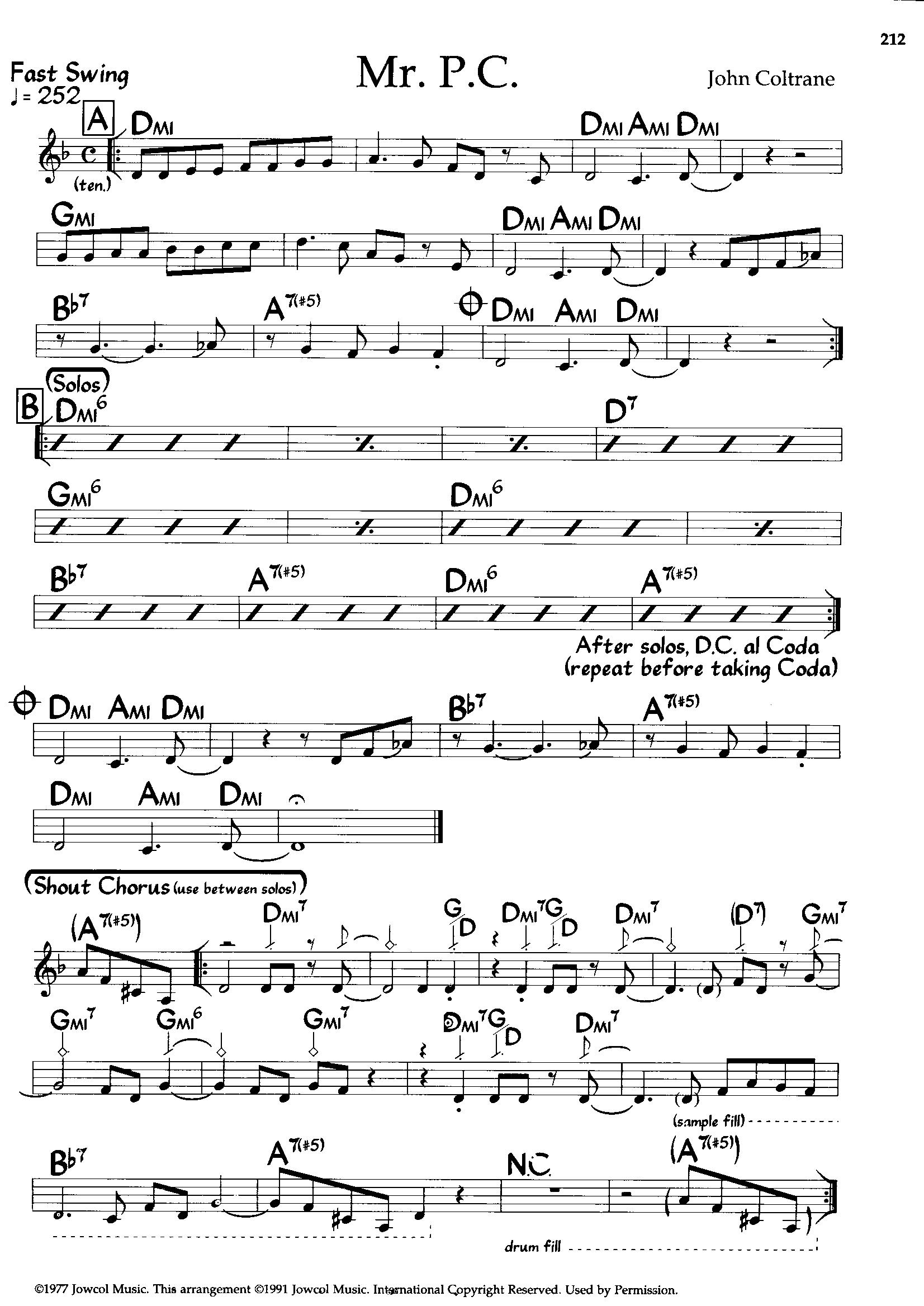 Mr P.C. — John Coltrane Mr P.C. — John Coltrane
