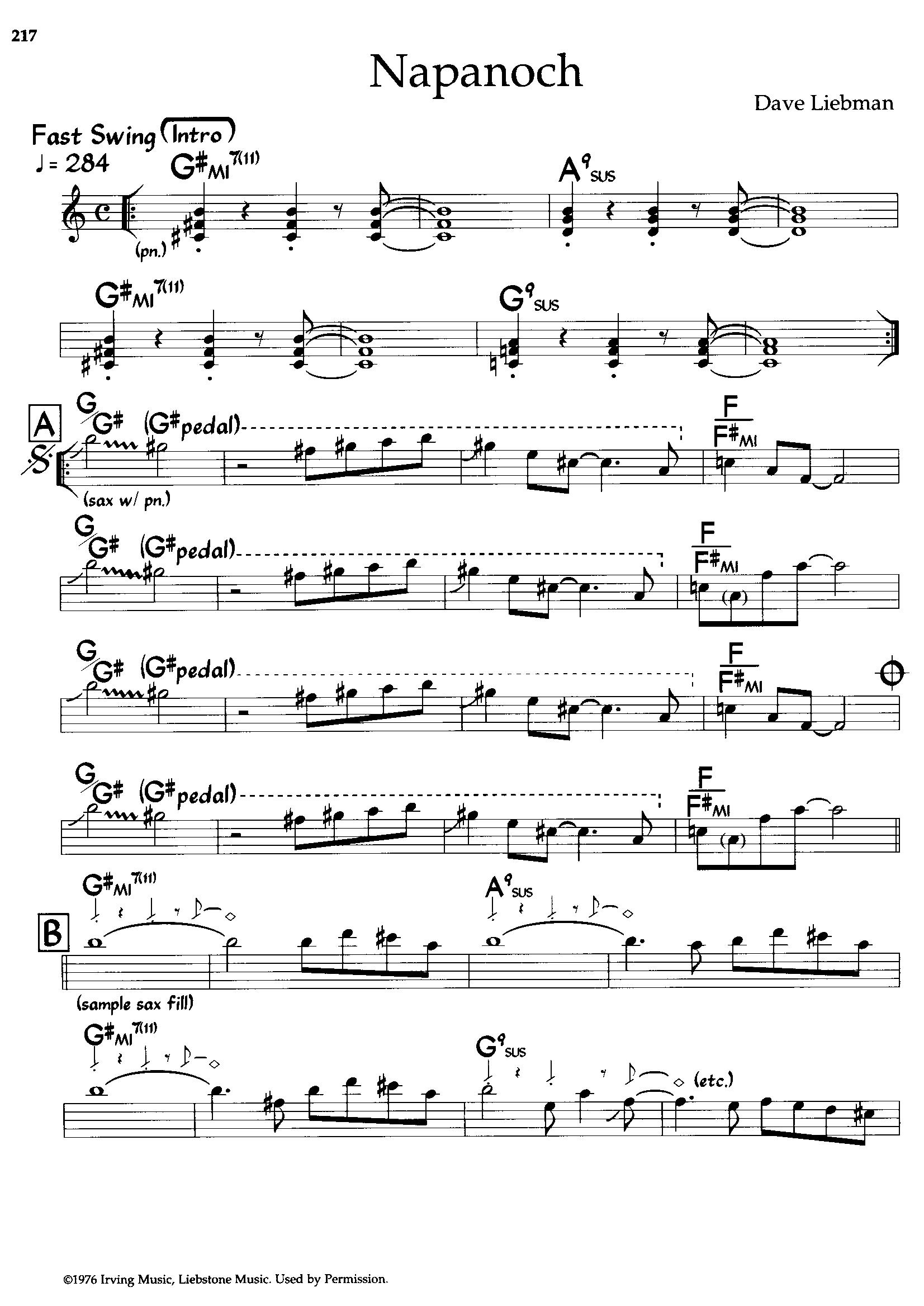 Napanoch — Dave Liebman Napanoch — Dave Liebman