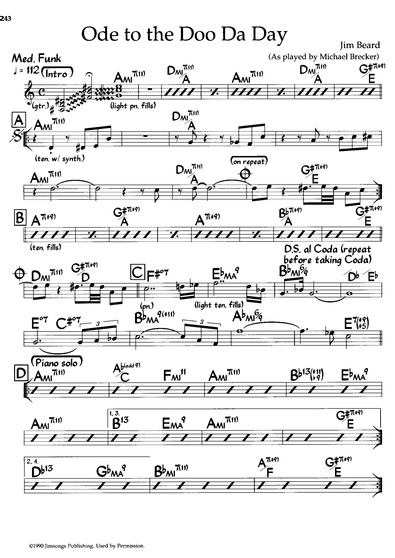 Ode To The Doo Da Day — Michael Brecker Ode To The Doo Da Day — Michael Brecker