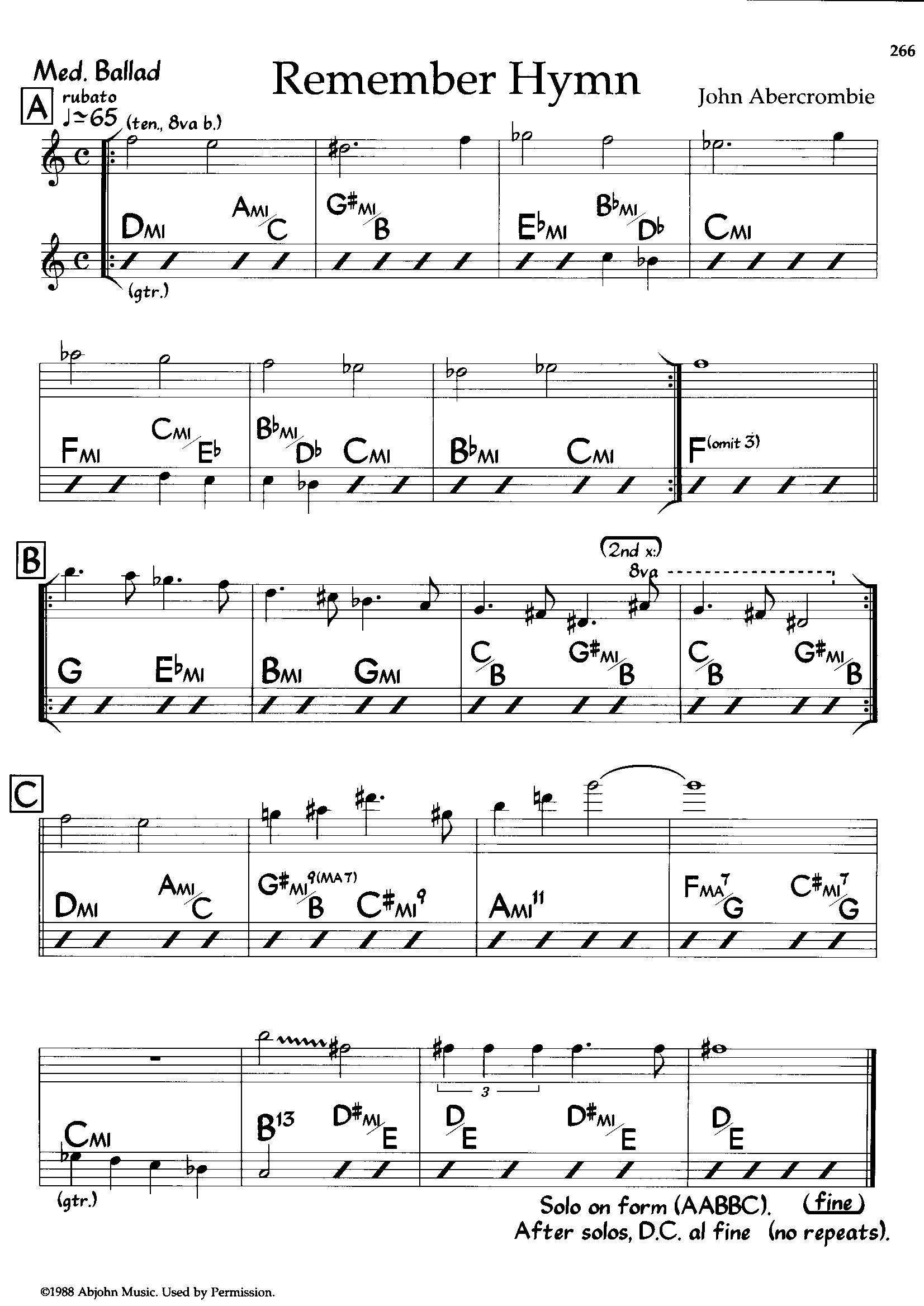 Remember Hymn — John Abercrombie Remember Hymn — John Abercrombie