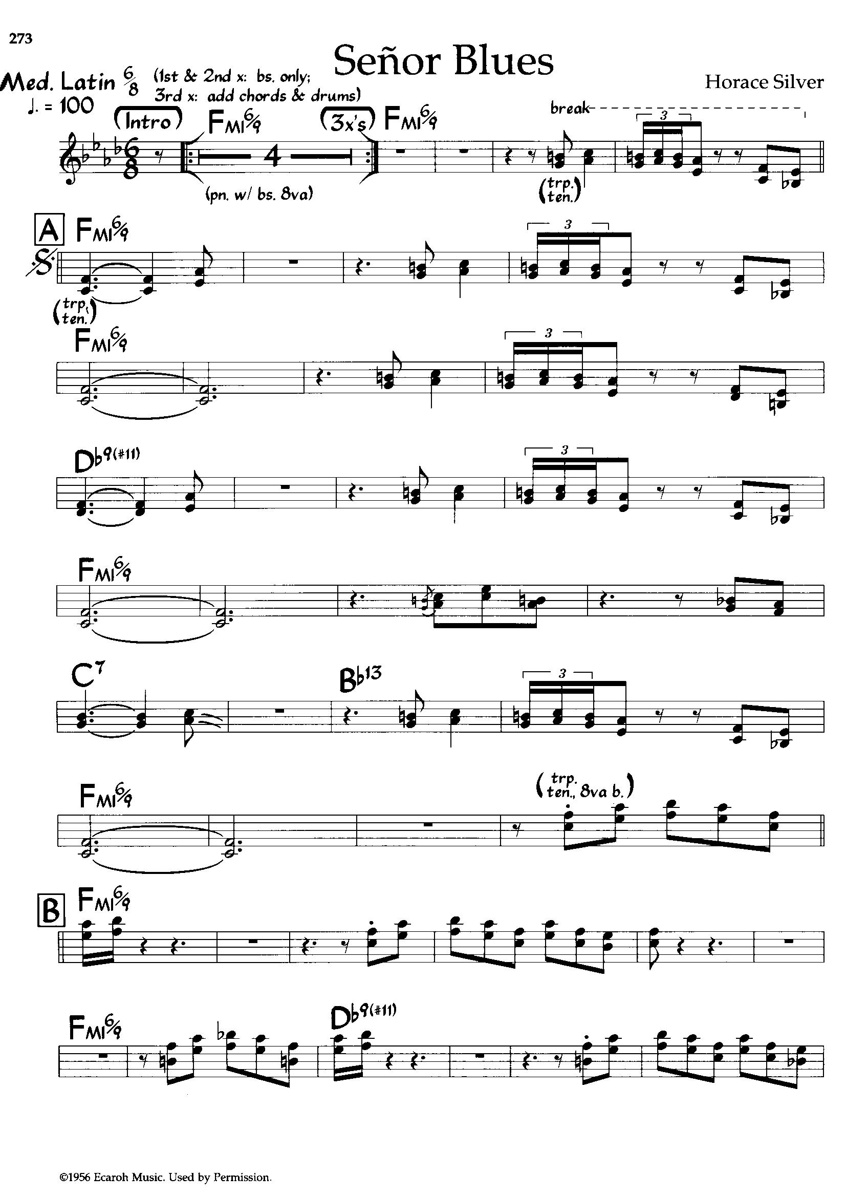 Senor Blues — Horace Silver Senor Blues — Horace Silver