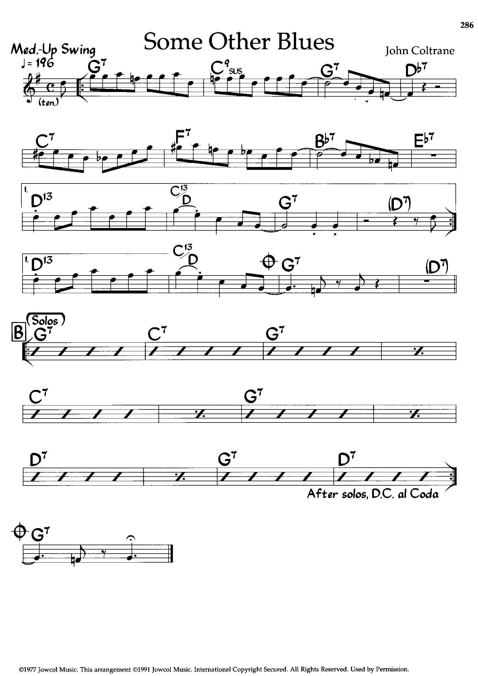 Some Other Blues — John Coltrane Some Other Blues — John Coltrane