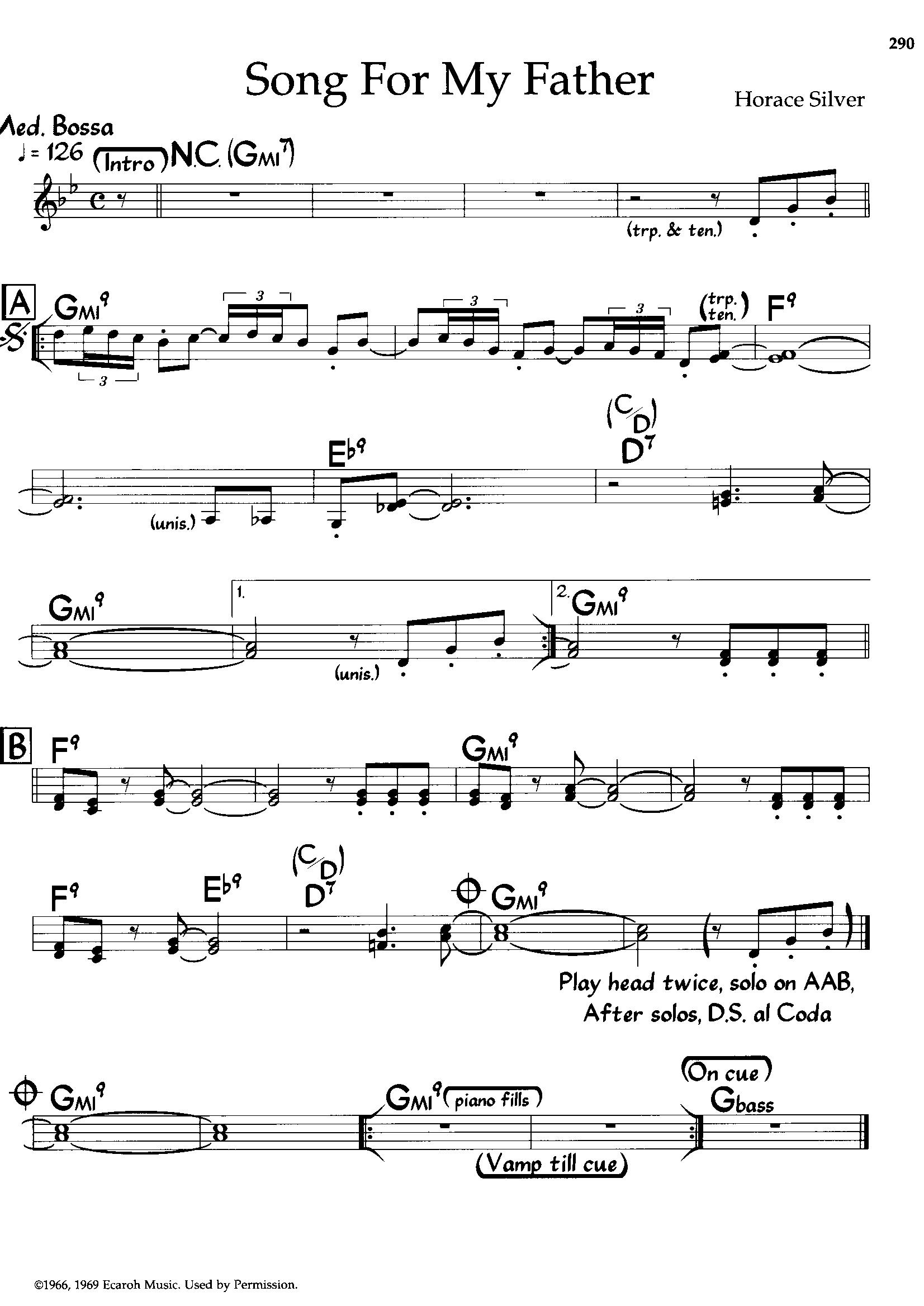 Song For My Father — Horace Silver Song For My Father — Horace Silver