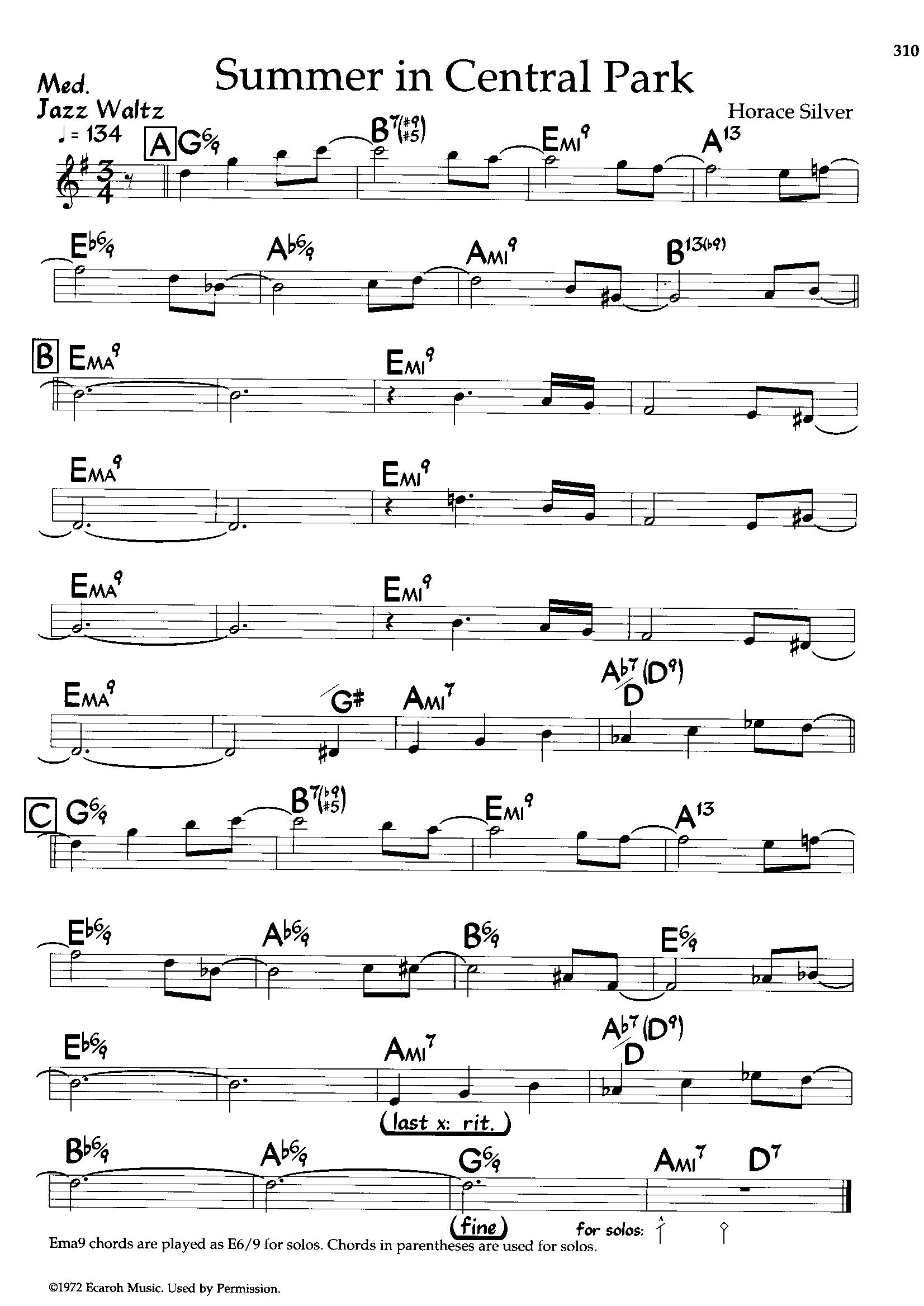 Summer In Central Park — Horace Silver Summer In Central Park — Horace Silver