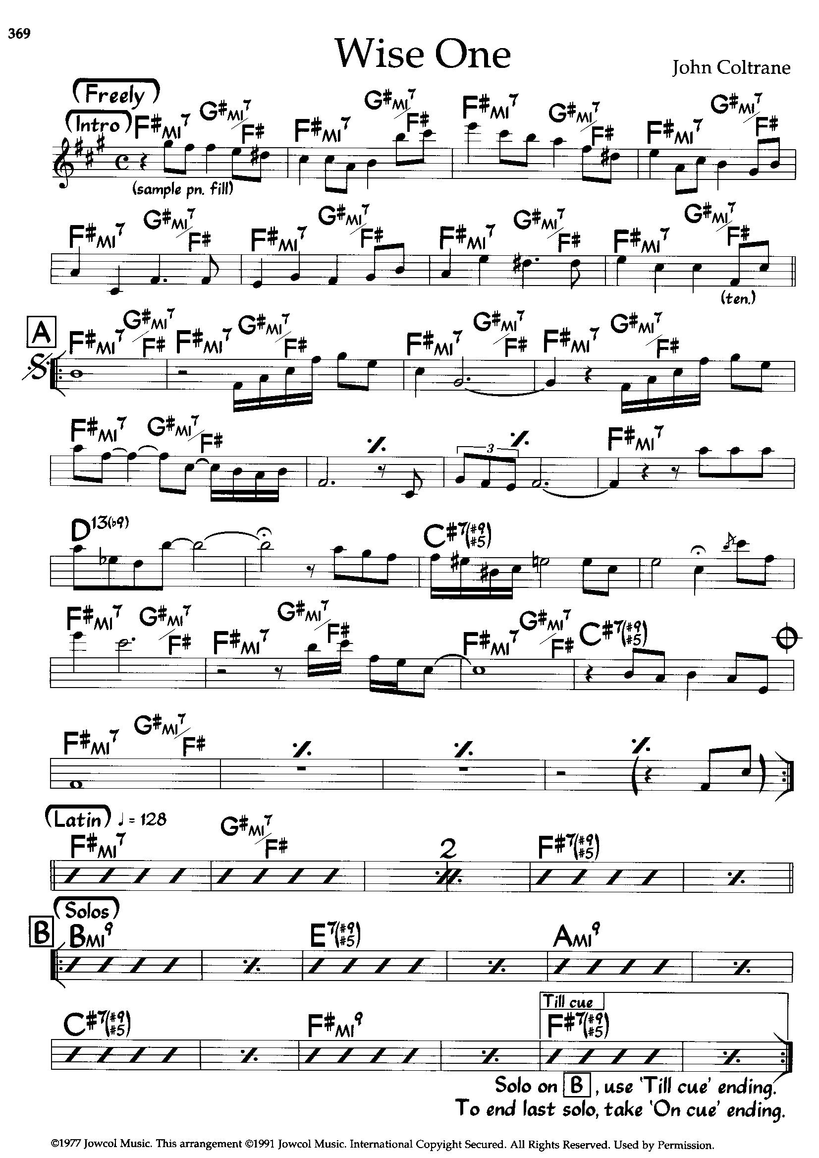 Wise One — John Coltrane Wise One — John Coltrane