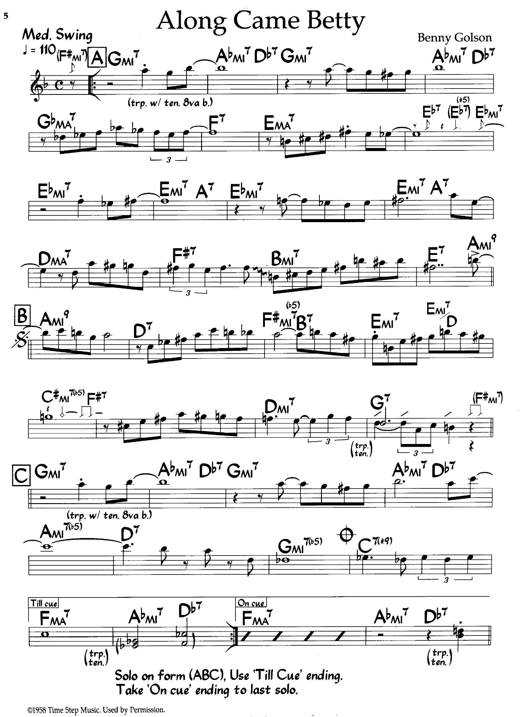 Along Came Betty — Benny Golson Along Came Betty — Benny Golson