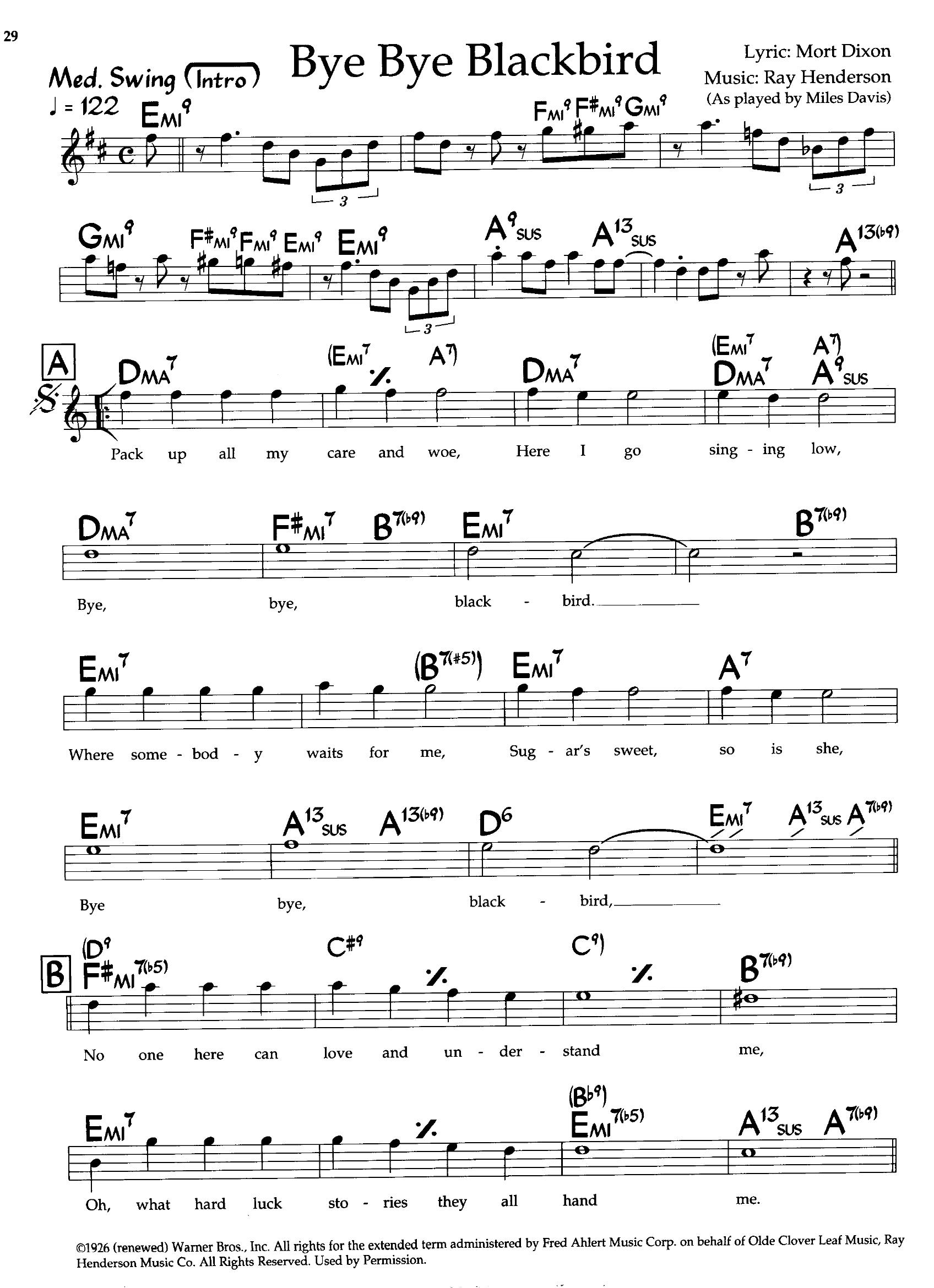 Bye Bye Blackbird — Miles Davis Bye Bye Blackbird — Miles Davis