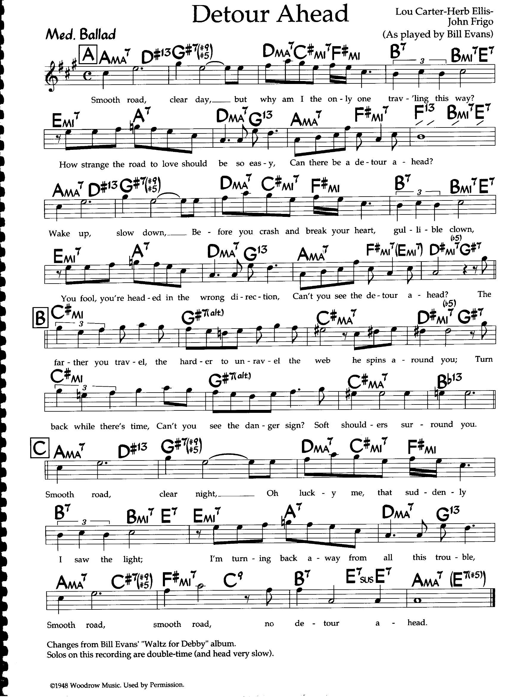 Detour Ahead — Bill Evans / Billie Holiday Detour Ahead — Bill Evans / Billie Holiday