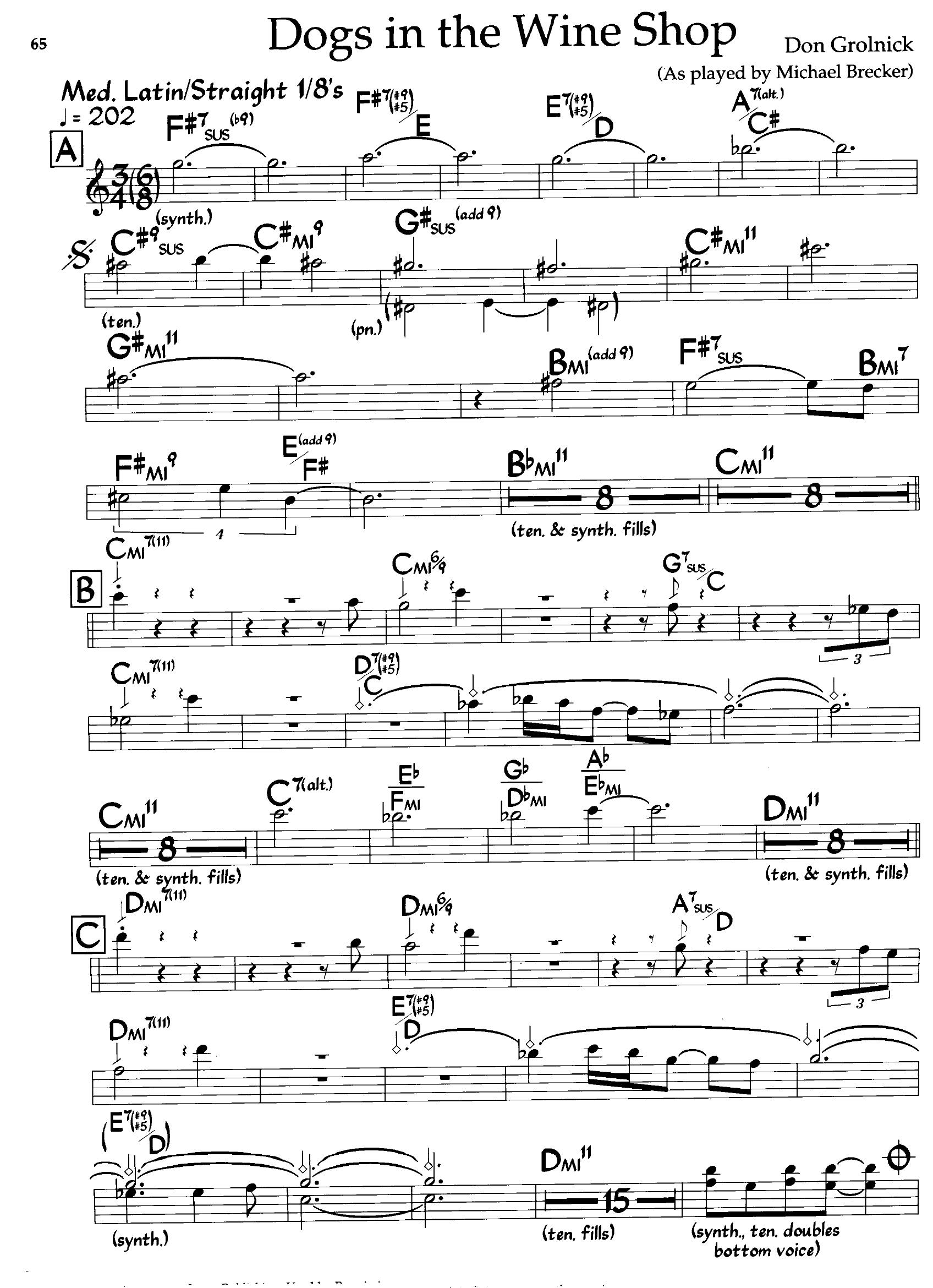 Dogs In The Wine Shop — Michael Brecker Dogs In The Wine Shop — Michael Brecker