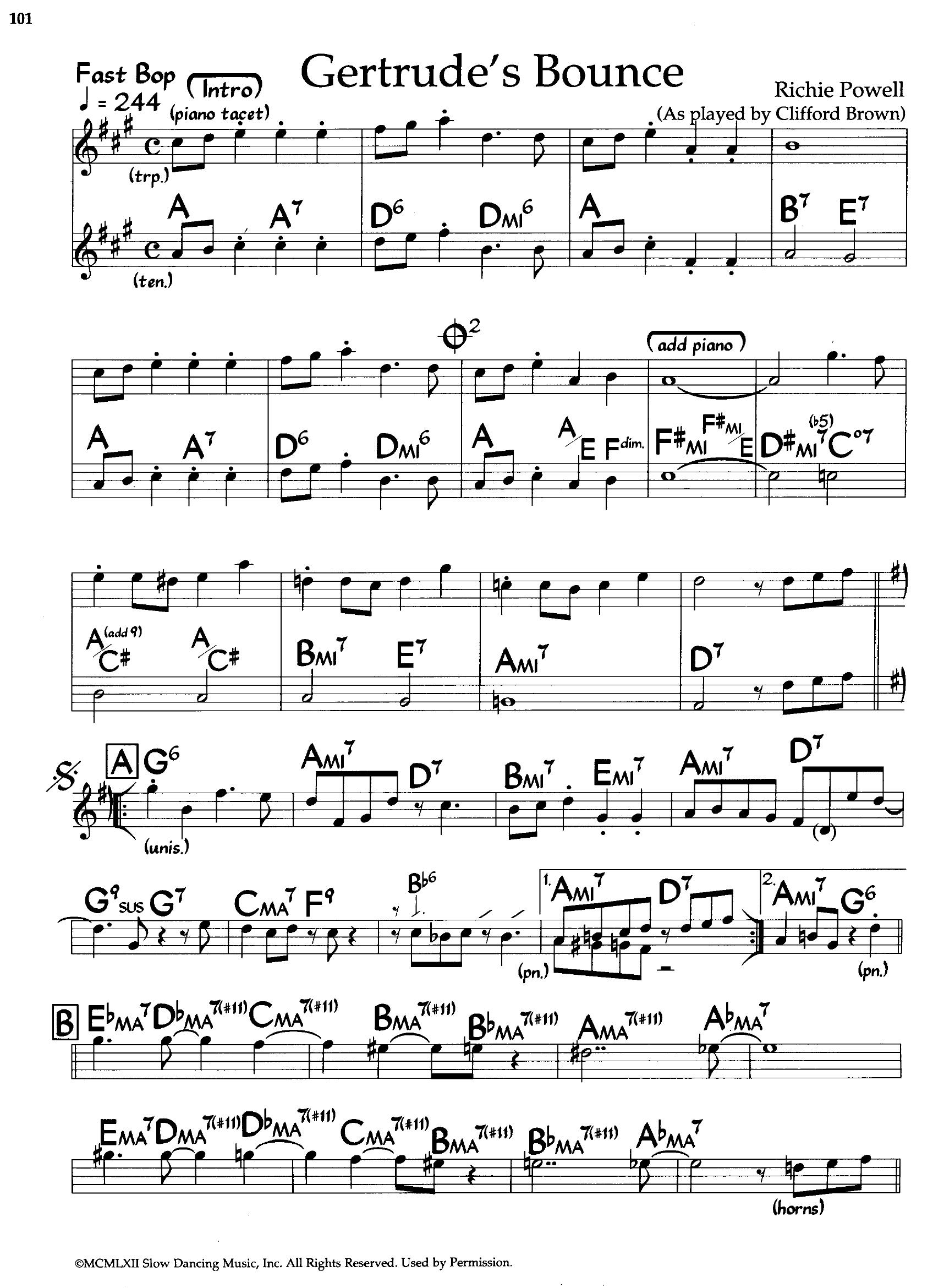 Gertrude's Bounce — Clifford Brown Gertrude's Bounce — Clifford Brown