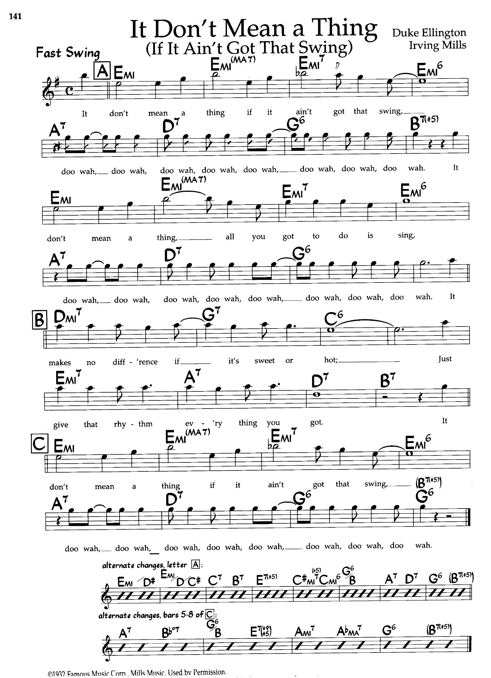 It Don’t Mean A Thing (If It Ain't Got That Swing) — Duke Ellington It Don’t Mean A Thing (If It Ain't Got That Swing) — Duke Ellington
