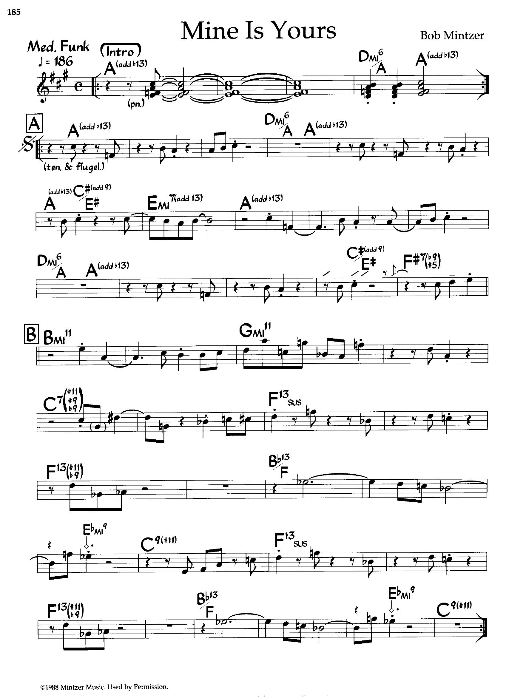 Mine Is Yours — Bob Mintzer Mine Is Yours — Bob Mintzer
