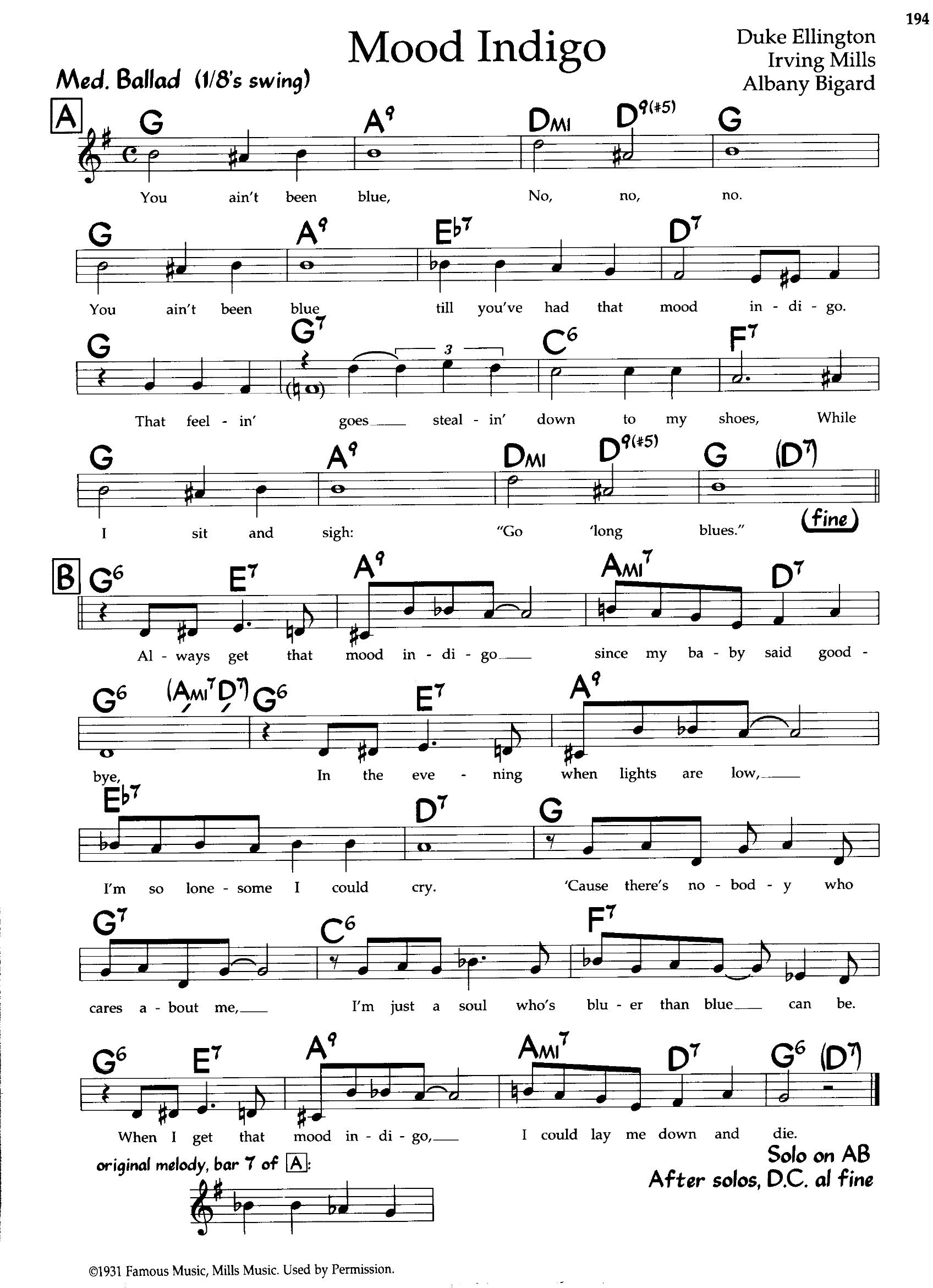 Mood Indigo — Duke Ellington Mood Indigo — Duke Ellington