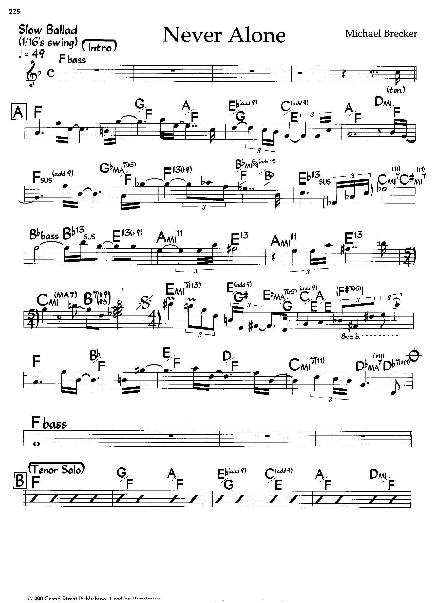Never Alone — Michael Brecker Never Alone — Michael Brecker