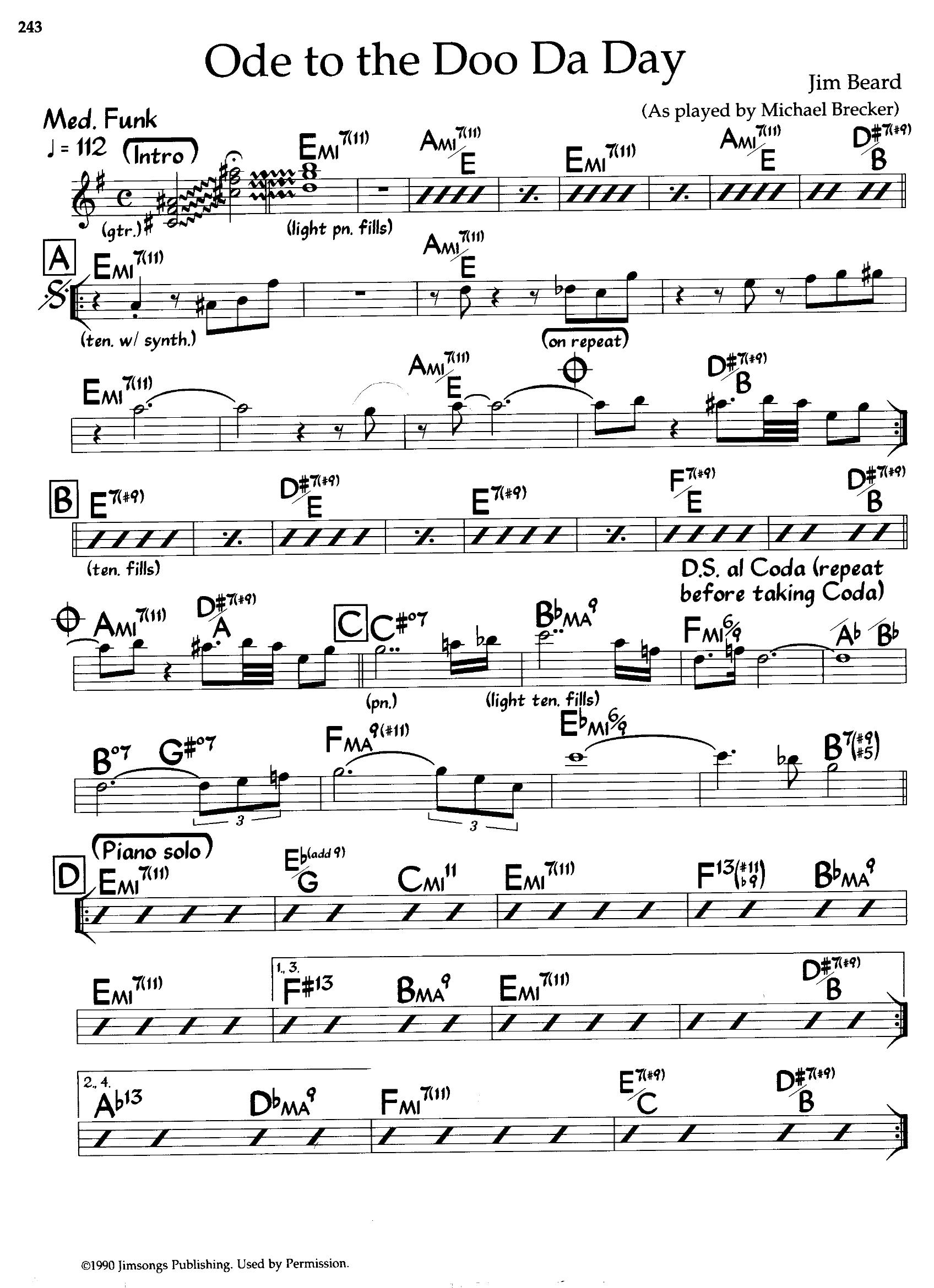 Ode To The Doo Da Day — Michael Brecker Ode To The Doo Da Day — Michael Brecker