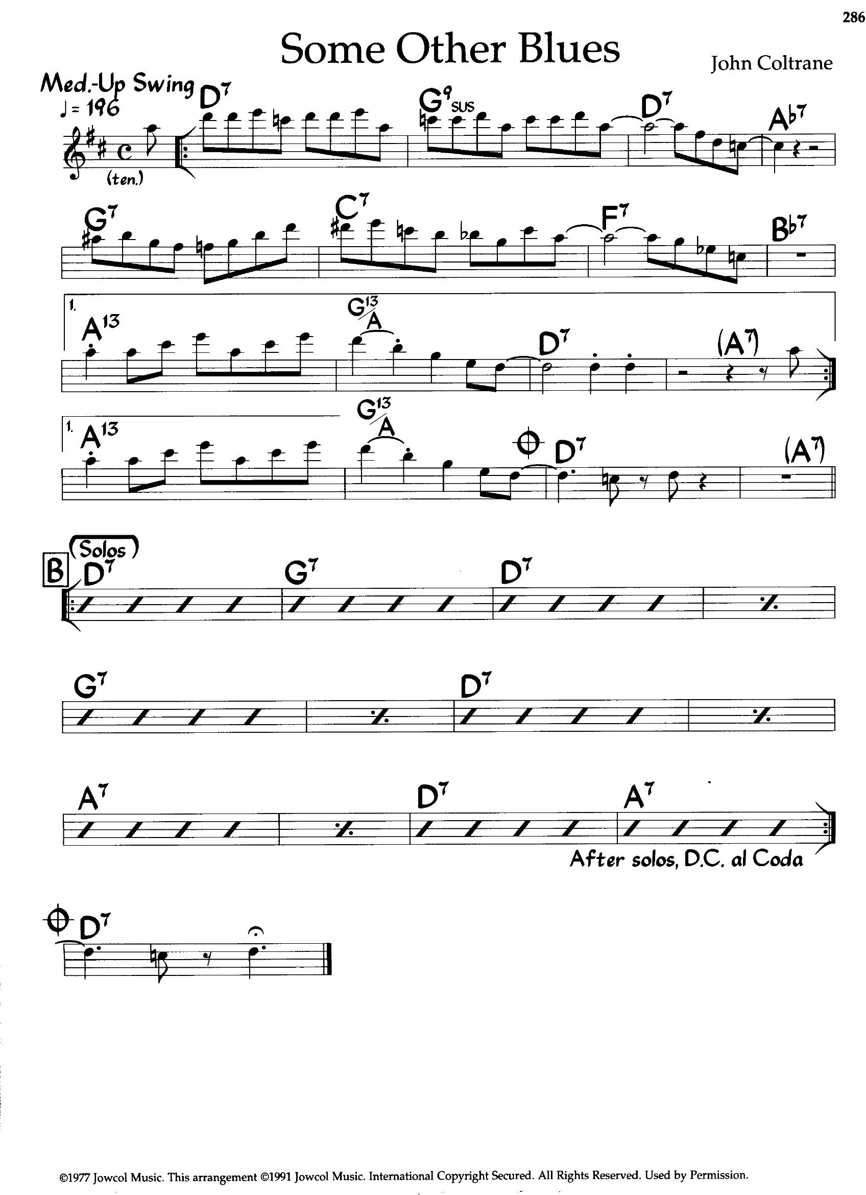 Some Other Blues — John Coltrane Some Other Blues — John Coltrane
