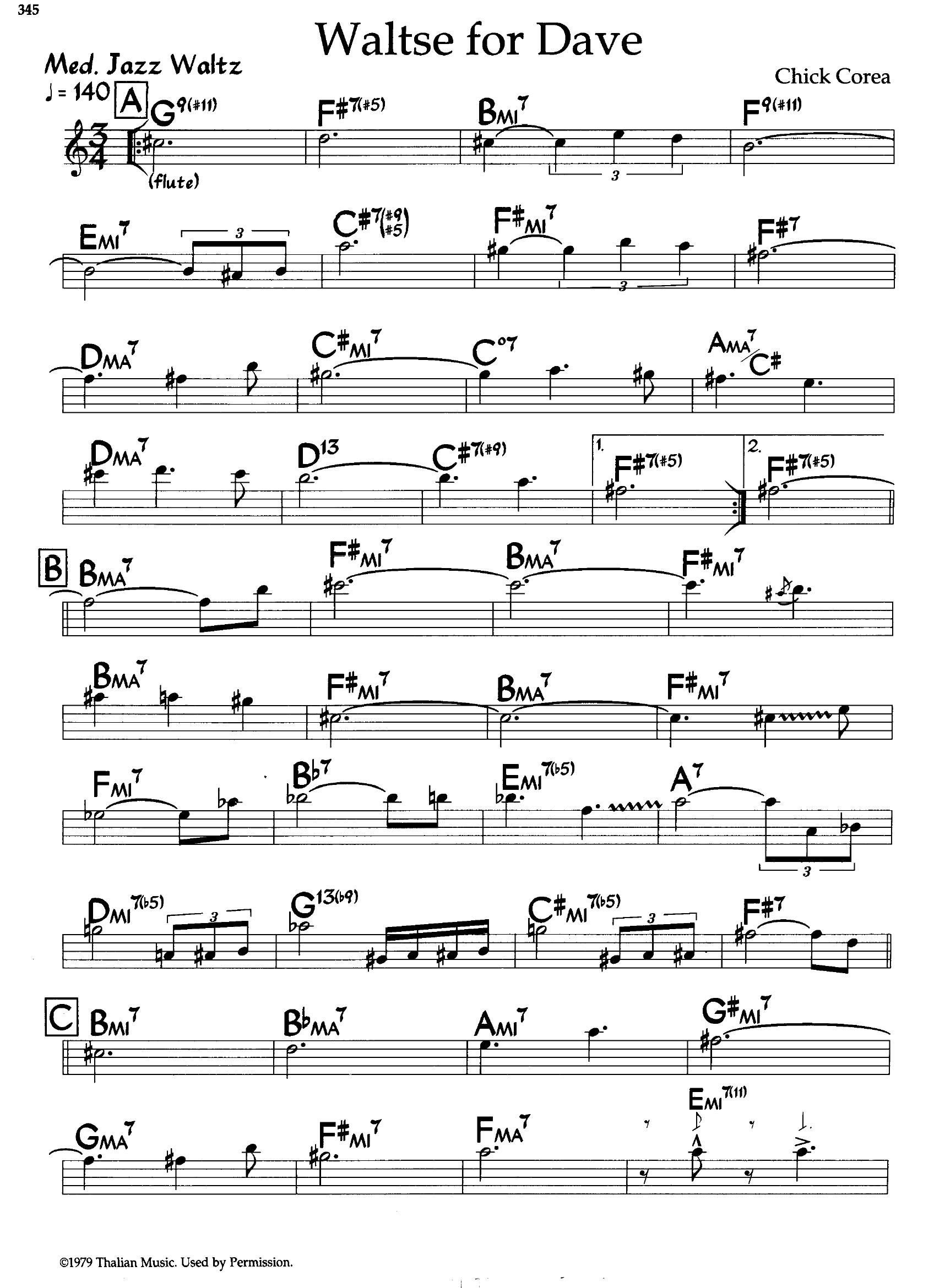 Waltse For Dave — Chick Corea Waltse For Dave — Chick Corea