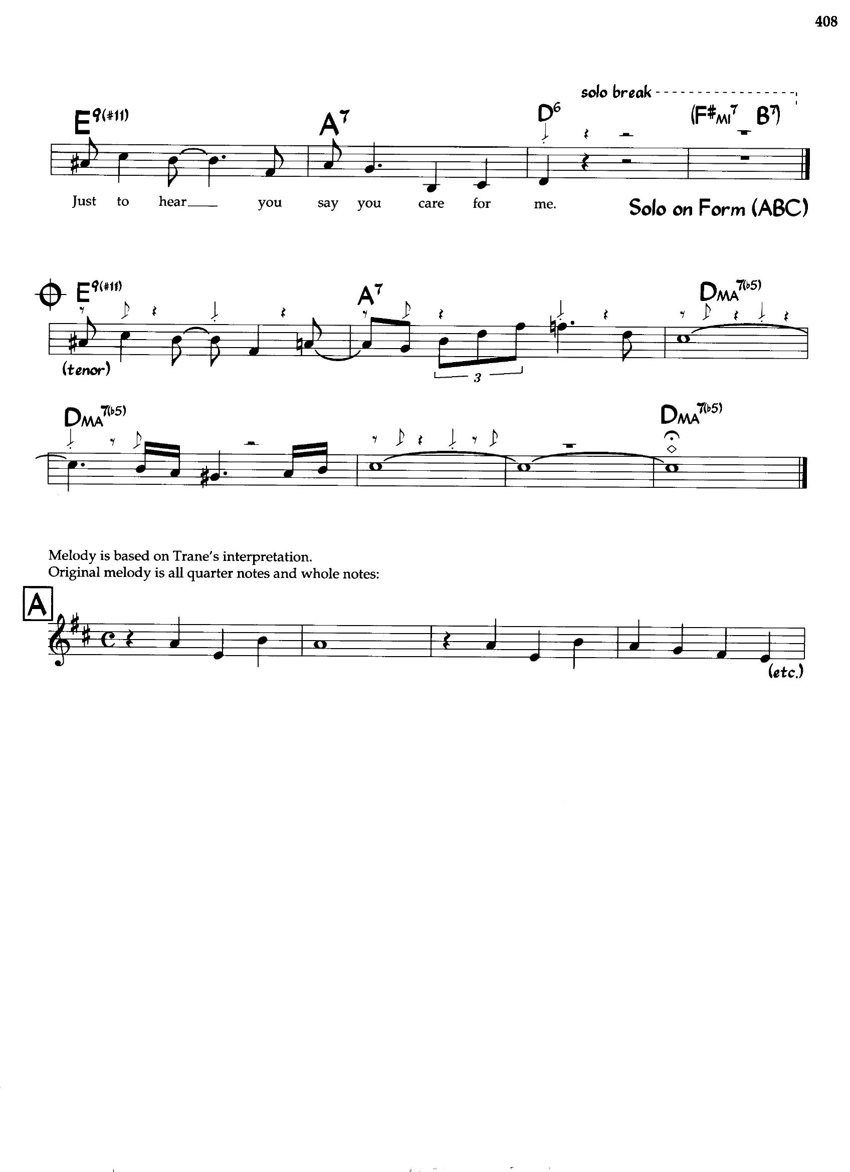 You Say You Care — John Coltrane You Say You Care — John Coltrane