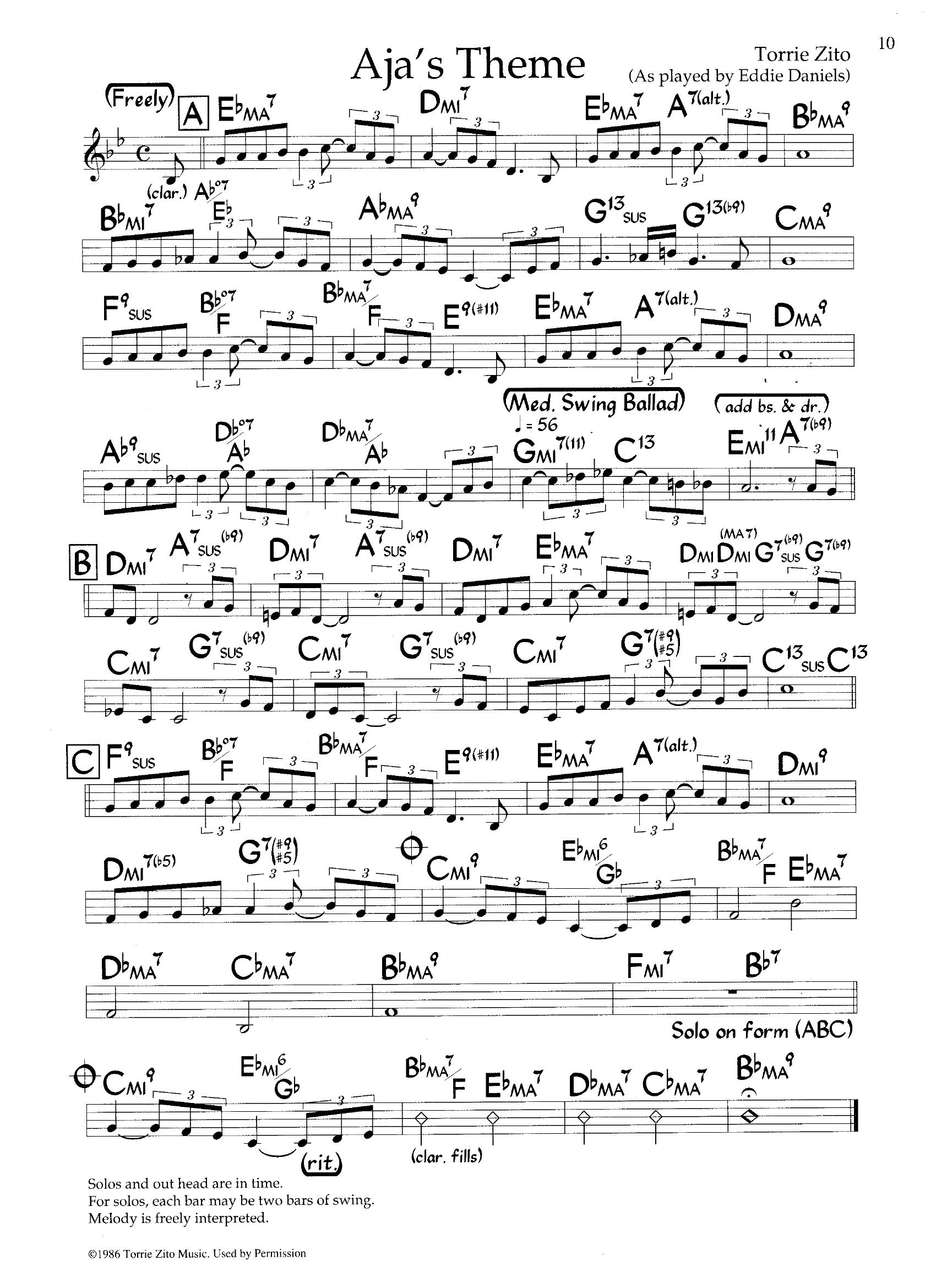 Aja's Theme — Eddie Daniels Aja's Theme — Eddie Daniels