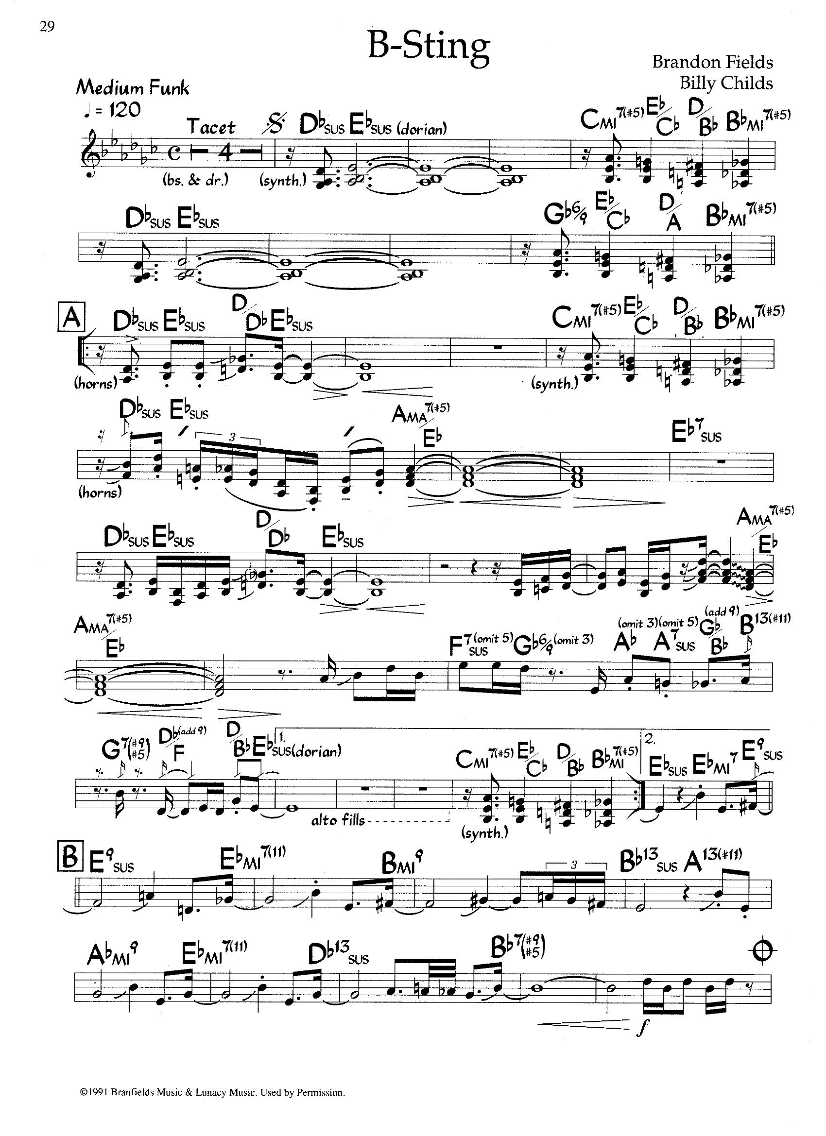 B-sting — Brandon Fields & Billy Childs B-sting — Brandon Fields & Billy Childs