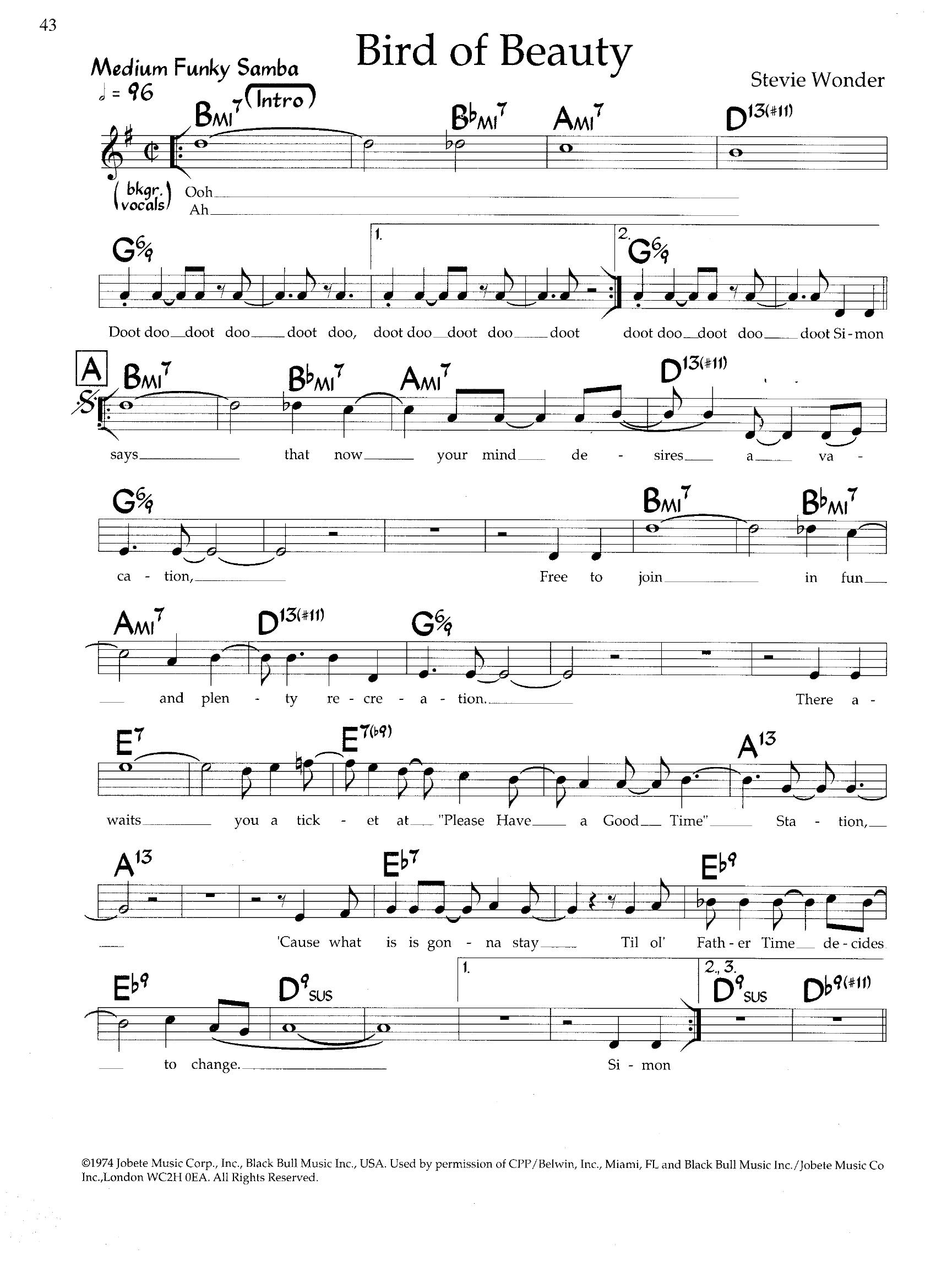 Bird Of Beauty — Stevie Wonder Bird Of Beauty — Stevie Wonder